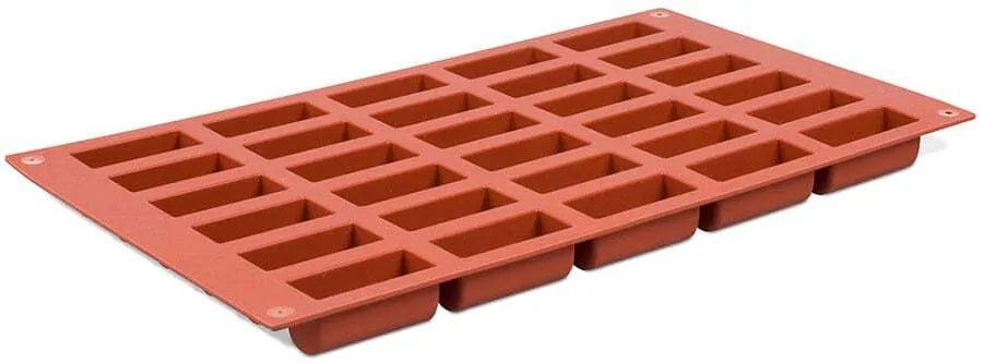 Orange Non-Stick Mini Buche Cake Pan Set - 30 Cavities for Perfect Holiday Baking, Christmas Desserts & Party Treats