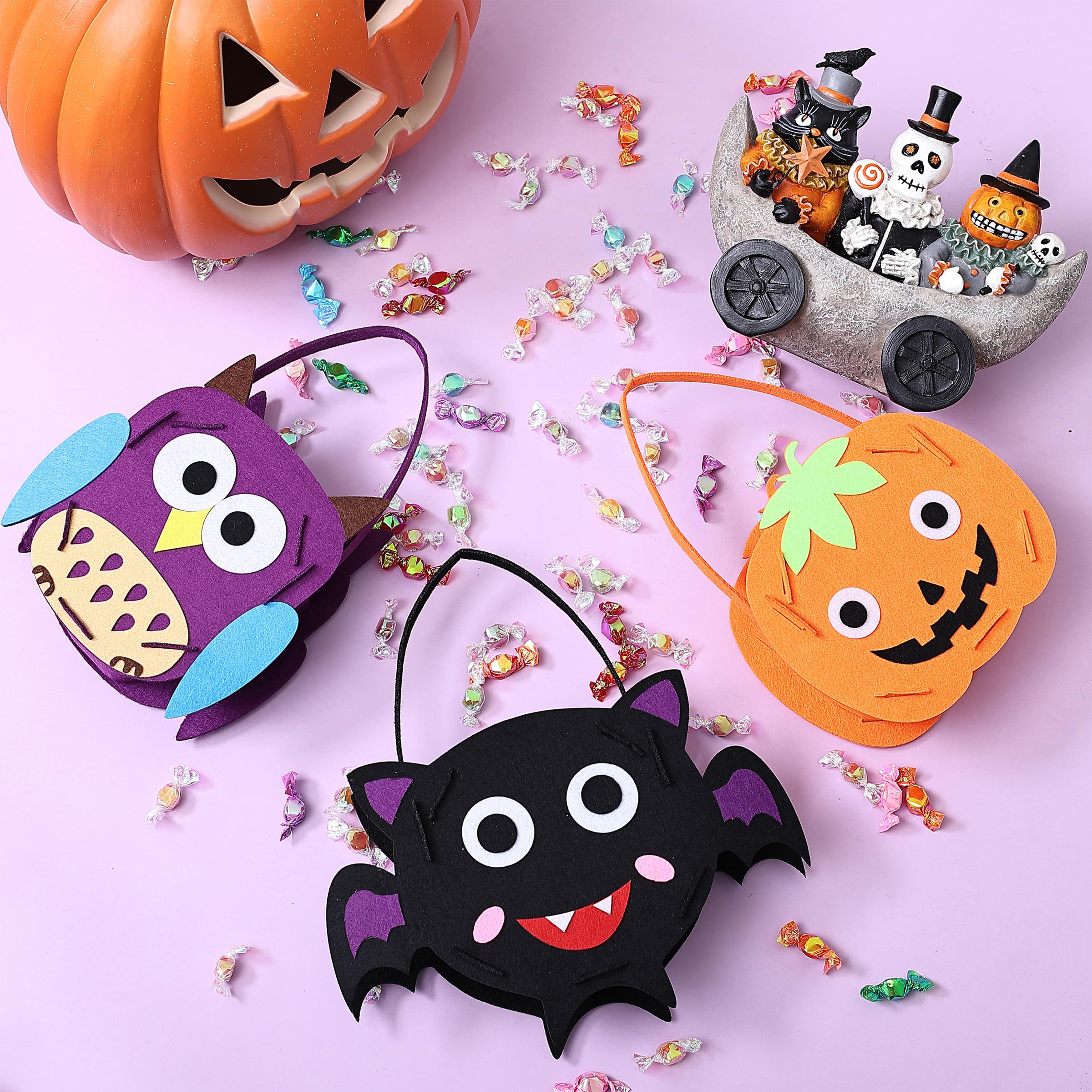 Mr. Pen Mini Felt Goody Bags - 3 Pack Halloween Candy Treat Bags for Kids Party Favors, Classroom Rewards & Trick or Treating