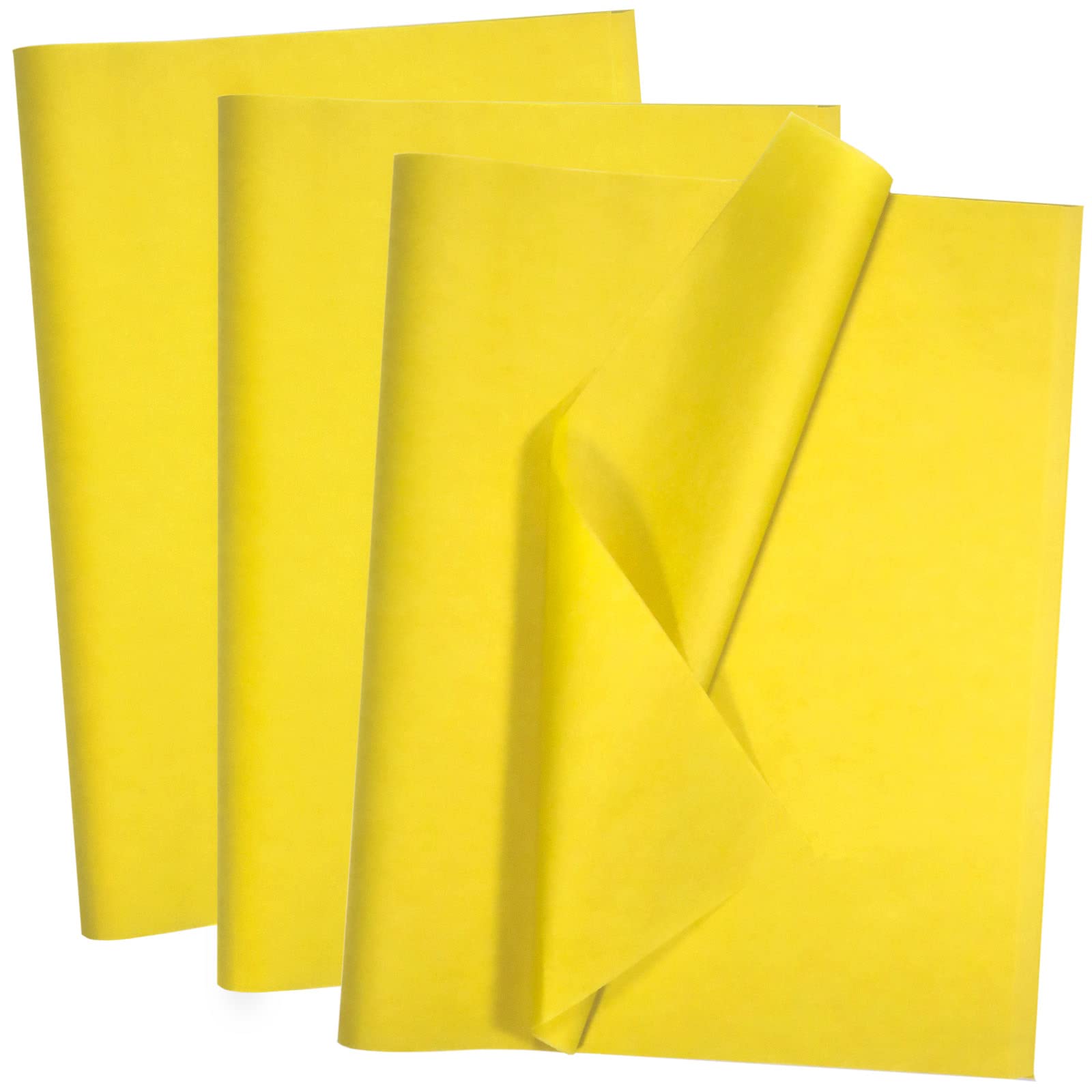 100 Sheets Yellow Tissue Paper 14 x 20 Inches - Bulk Wrapping Paper for Weddings, Birthdays, DIY Projects, Crafts & Decor | Perfect for Gift Wrapping, Party Decorations & Scrapbooking