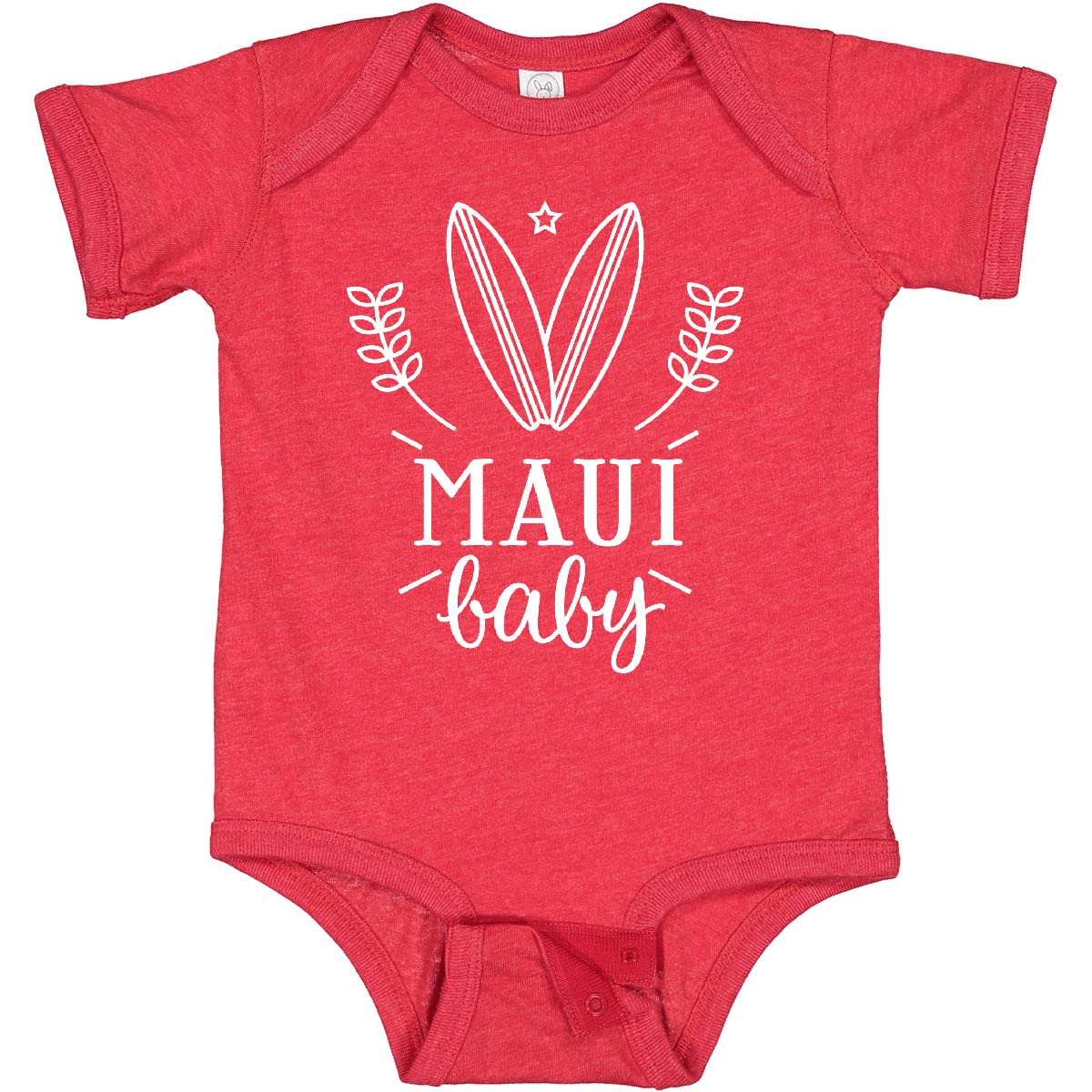 Inktastic Maui Hawaii Baby Surfing Bodysuit - Cute Hawaiian Themed Onesie for Infants & Toddlers - Perfect for Beach Vacations, Surfing Photos & Hawaiian Luau Parties