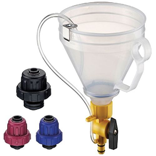 4-Piece Coolant Filling Set - Universal Radiator Coolant Refill Kit for Cars, Trucks & SUVs - Leak-Proof Coolant System Refilling Tool with Spill-Free Funnel (Perfect for DIY Auto Maintenance & Professional Mechanic Use)