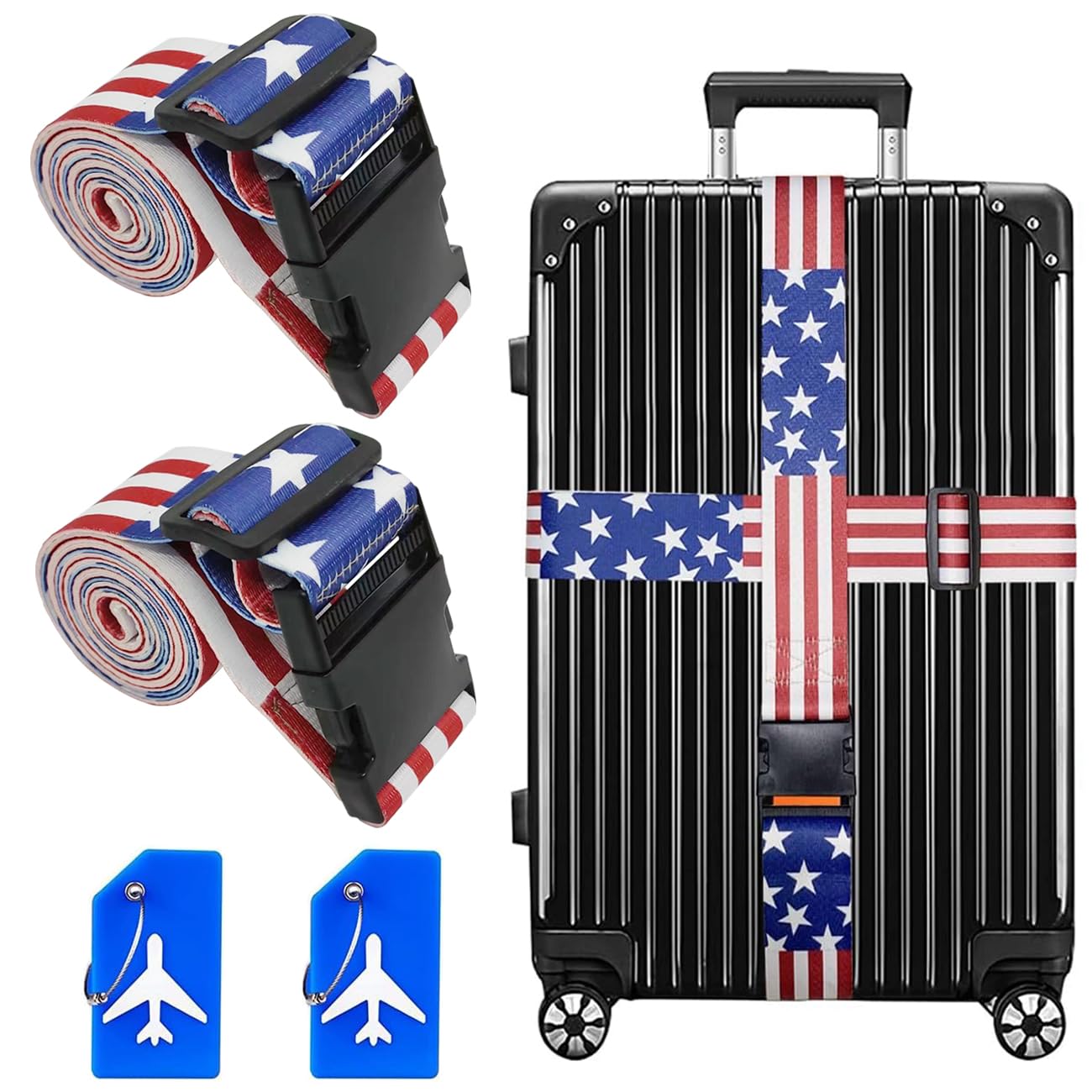 TSA Approved Travel Luggage Straps - Secure Suitcase Belt for Airplane Travel | Perfect for Business Trips & Vacation Packing