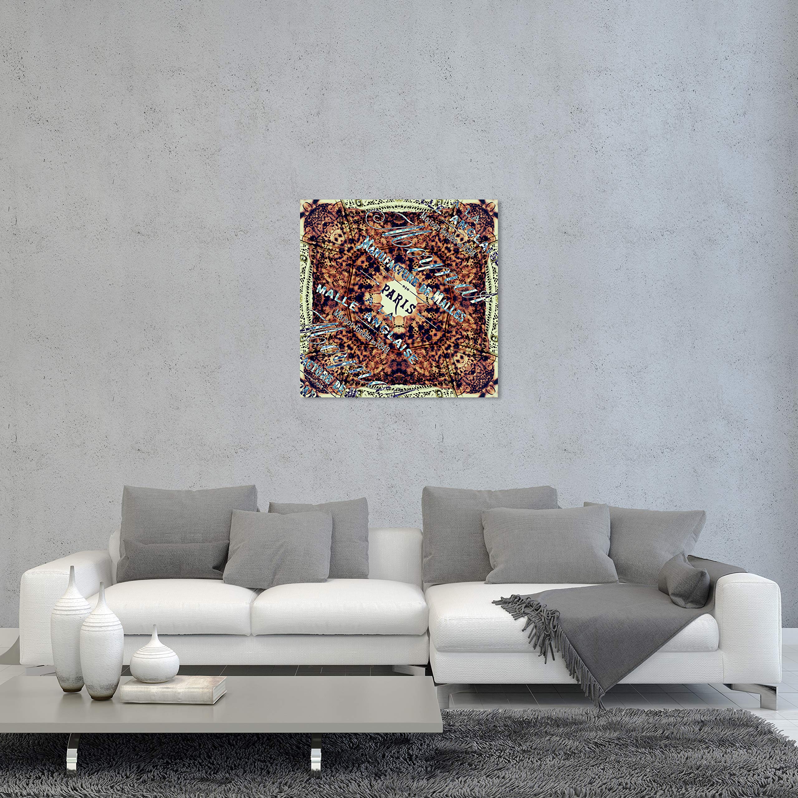 Oliver Gal Artist Co. Cities and Skylines Wall Art Canvas Print - 'Anglaise' Modern Home Decor, 12x12 Inches, Brown & Yellow Abstract Painting - Perfect for Living Room, Bedroom or Office Wall Decor