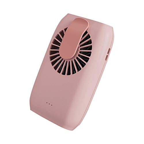 YCZDG Portable USB Rechargeable Hanging Neck Fan - Hands-Free Mini Fan with Adjustable Waist Strap, Desktop & Handheld Multi-Function Cooling Fan for Office, Gym, Outdoor (Pink) - Perfect for Travel, Workout & Summer Activities