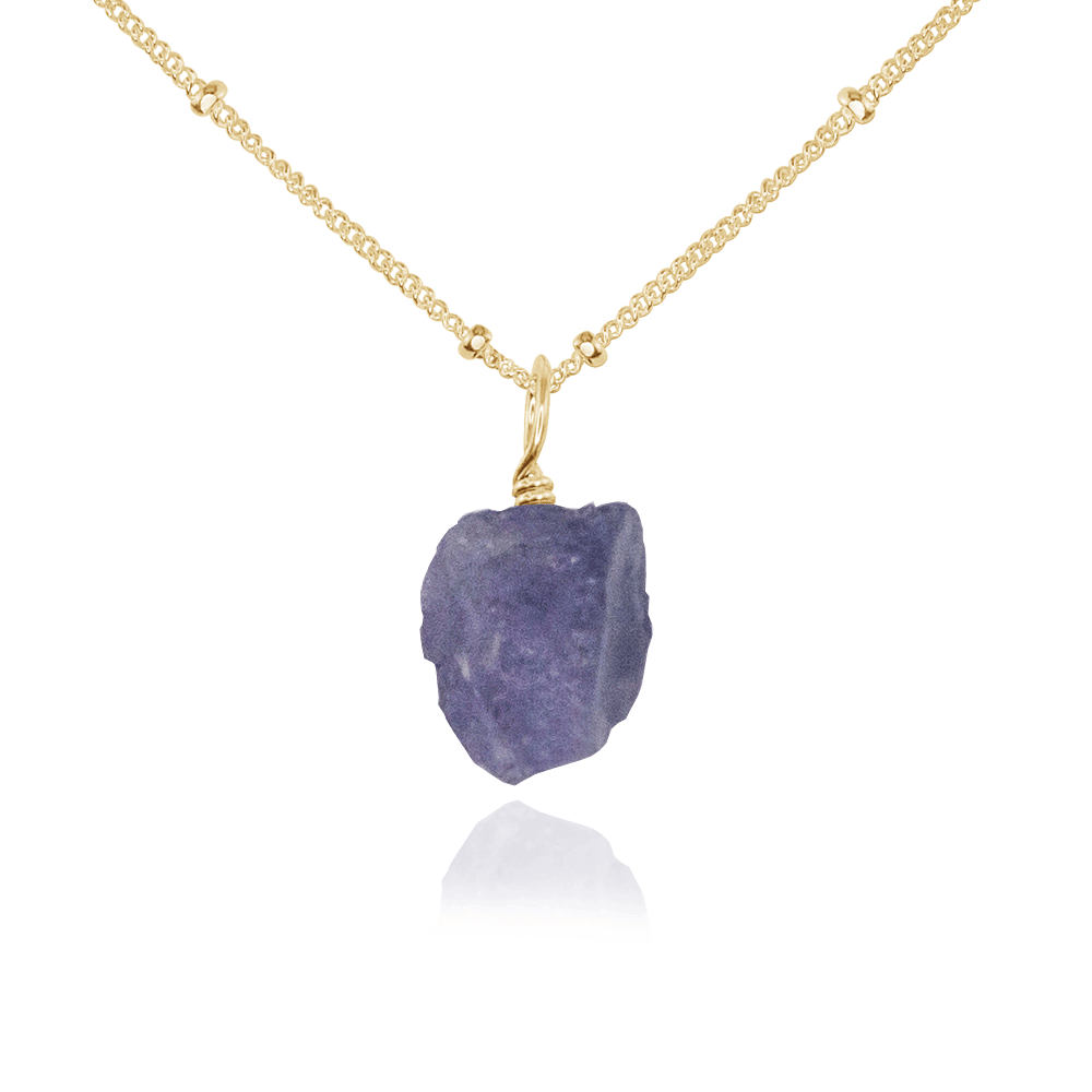 Tiny Raw Tanzanite Pendant Necklace - Genuine Tanzanite Jewelry for Women - Perfect for Everyday Wear & Special Occasions
