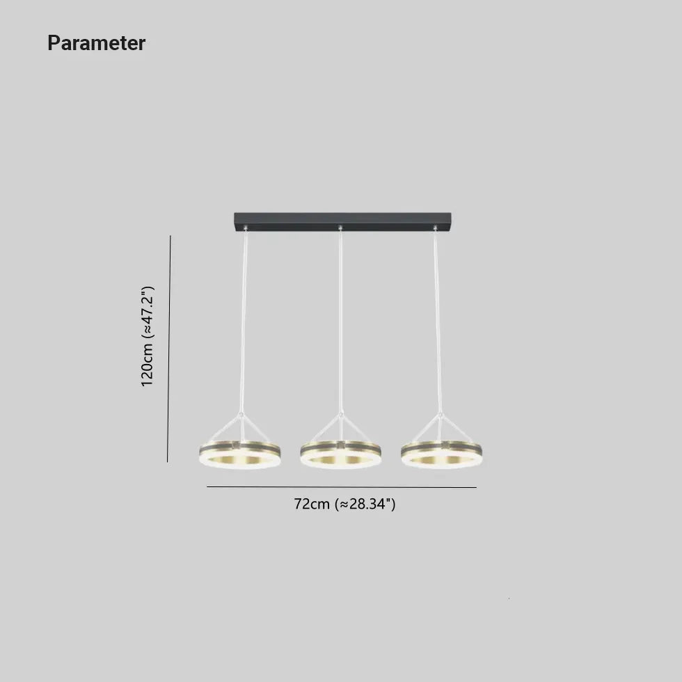 3-Light Black Round Minimalist Pendant Light Fixture - Modern Ceiling Lighting for Dining Room, Kitchen Island & Living Room
