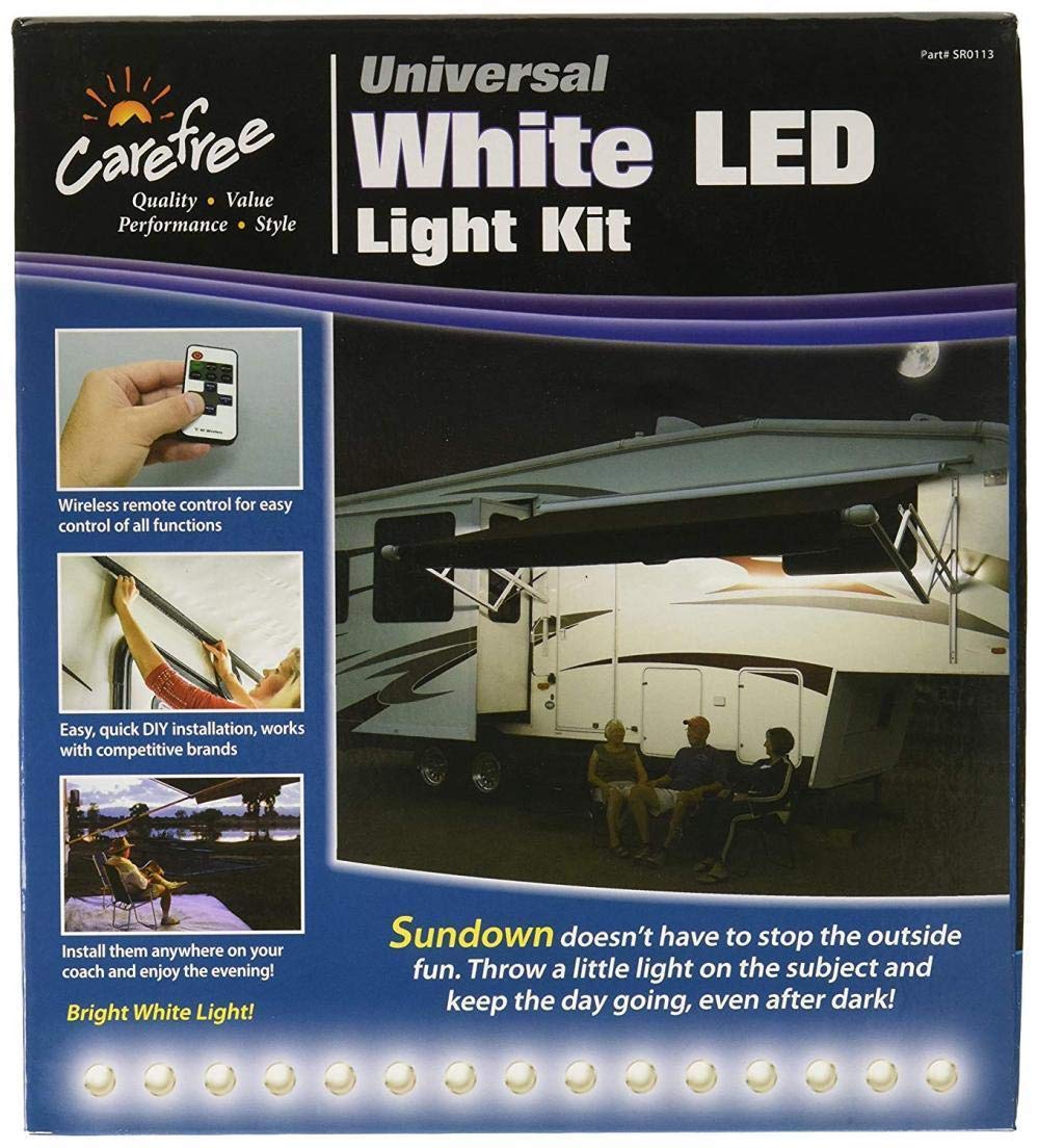 Carefree SR0113 White LED Universal RV Awning Light Kit - 1 Pack | Energy Efficient Waterproof Outdoor Lighting for Campers, Trailers & Motorhomes