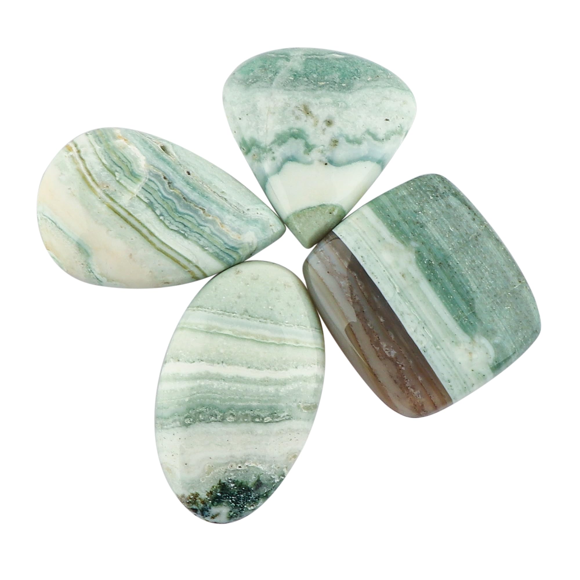 4pcs Natural Lace Opal Gemstones for Jewelry Making & Wire Wrapping - Healing Crystals Bulk
