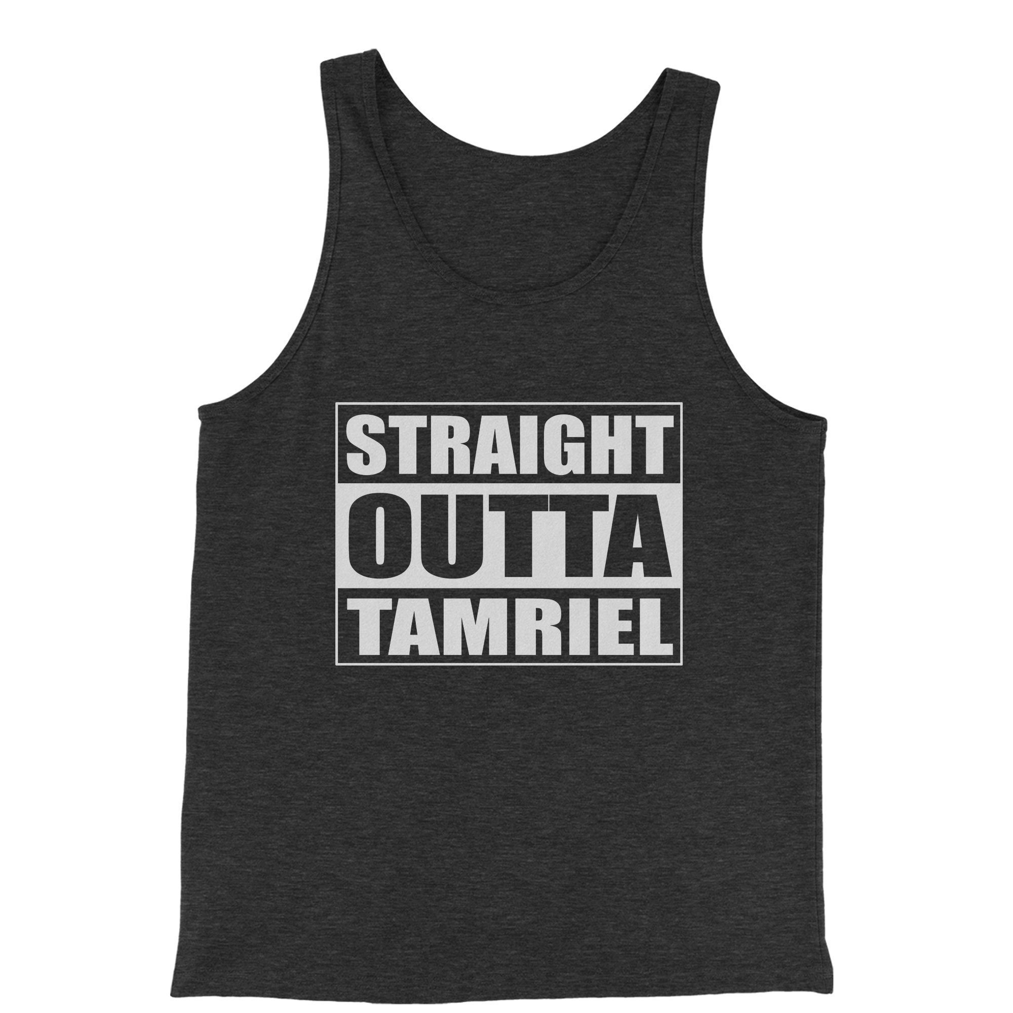FerociTees Men's Gaming Tank Top - Straight Outta Tamriel Jersey for Gamers | Comfortable & Breathable for Cosplay, Conventions & Summer Wear