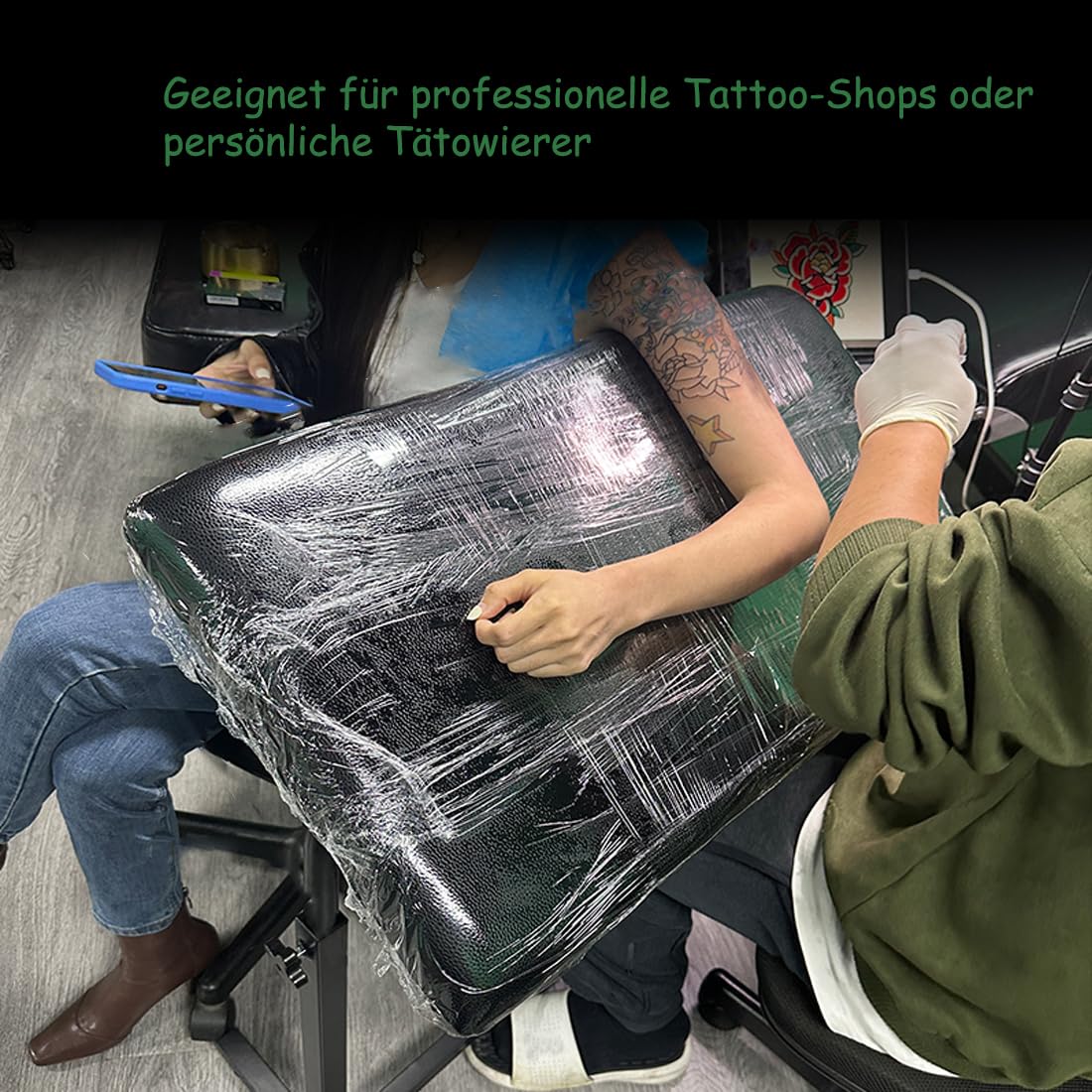 Premium Tattoo Armrest Support - Extra Large Thick Padded with Soft Sponge Mat - Portable Tattoo Studio Equipment for Artists - Perfect for Tattoo Shops, Home Studios & Professional Tattooing Sessions