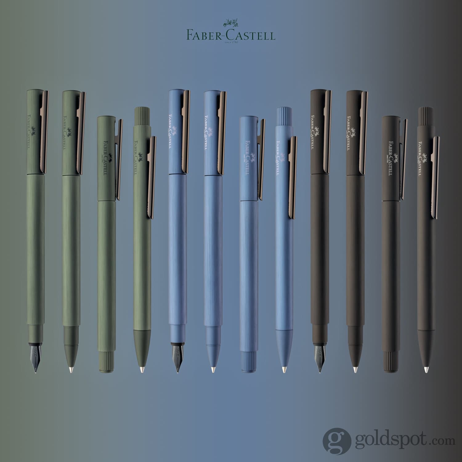 Faber-Castell Design Neo Slim Aluminum Fountain Pen - Gunmetal Finish - Premium Writing Instrument for Professionals & Students - Perfect for Office, School & Calligraphy
