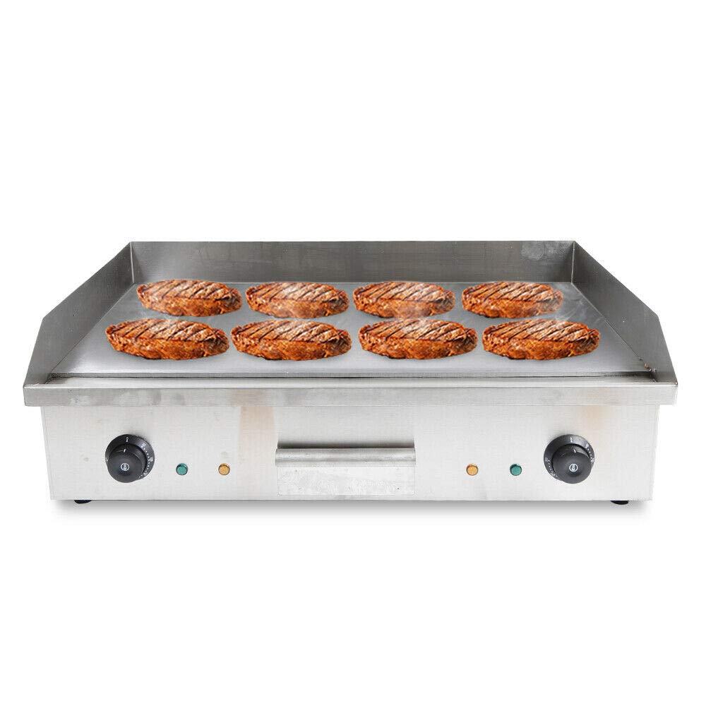 Commercial 4400W Electric Flat Top Griddle - Non-Stick Countertop Grill with Adjustable Temperature for Restaurant, Kitchen & Indoor Cooking - Perfect for Pancakes, Burgers, Steaks & Breakfast Food Preparation