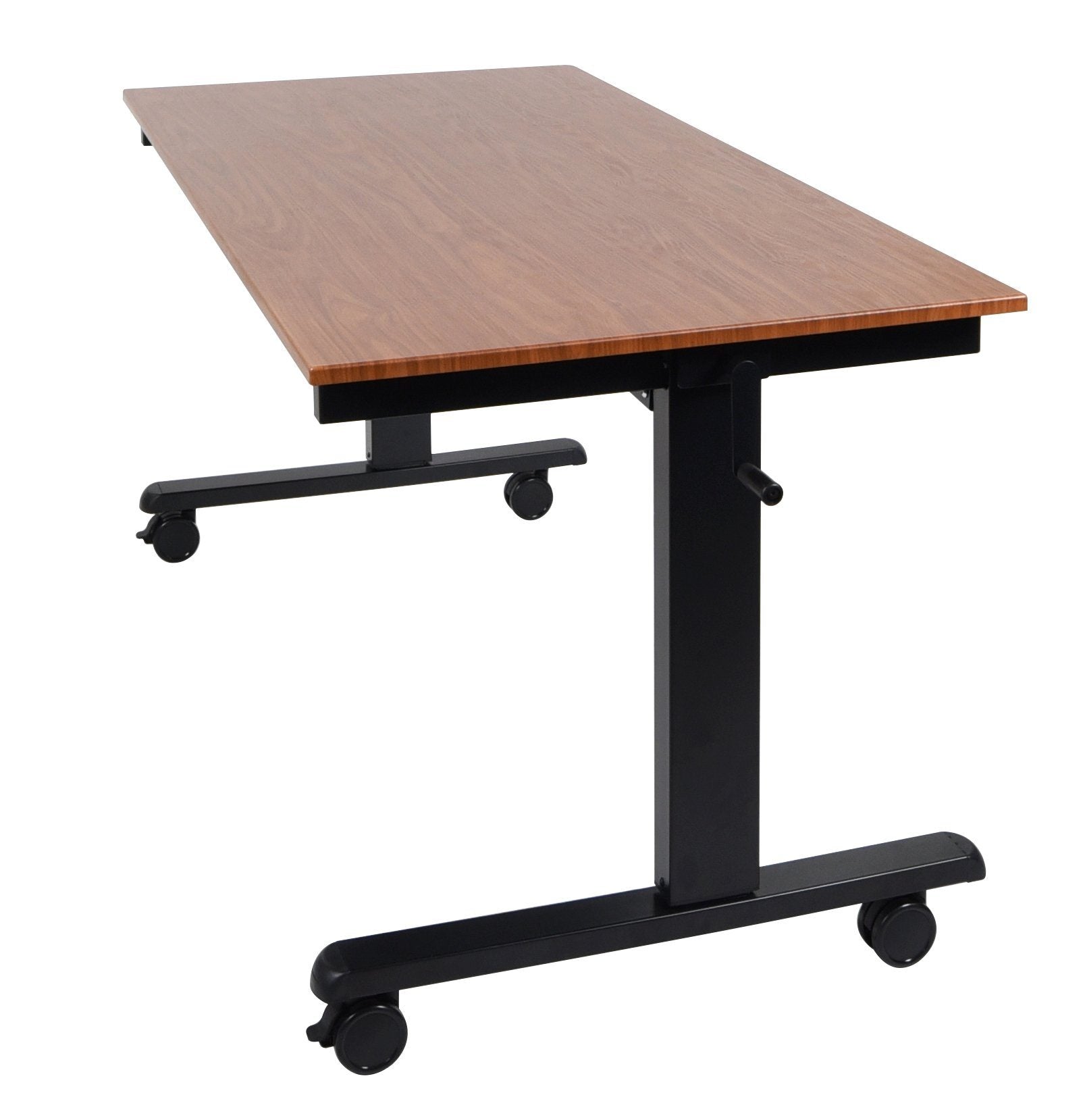 Luxor STANDCF60 BK/TK Adjustable Height Standing Desk - Ergonomic Crank Sit Stand Desk for Home & Office Workspace
