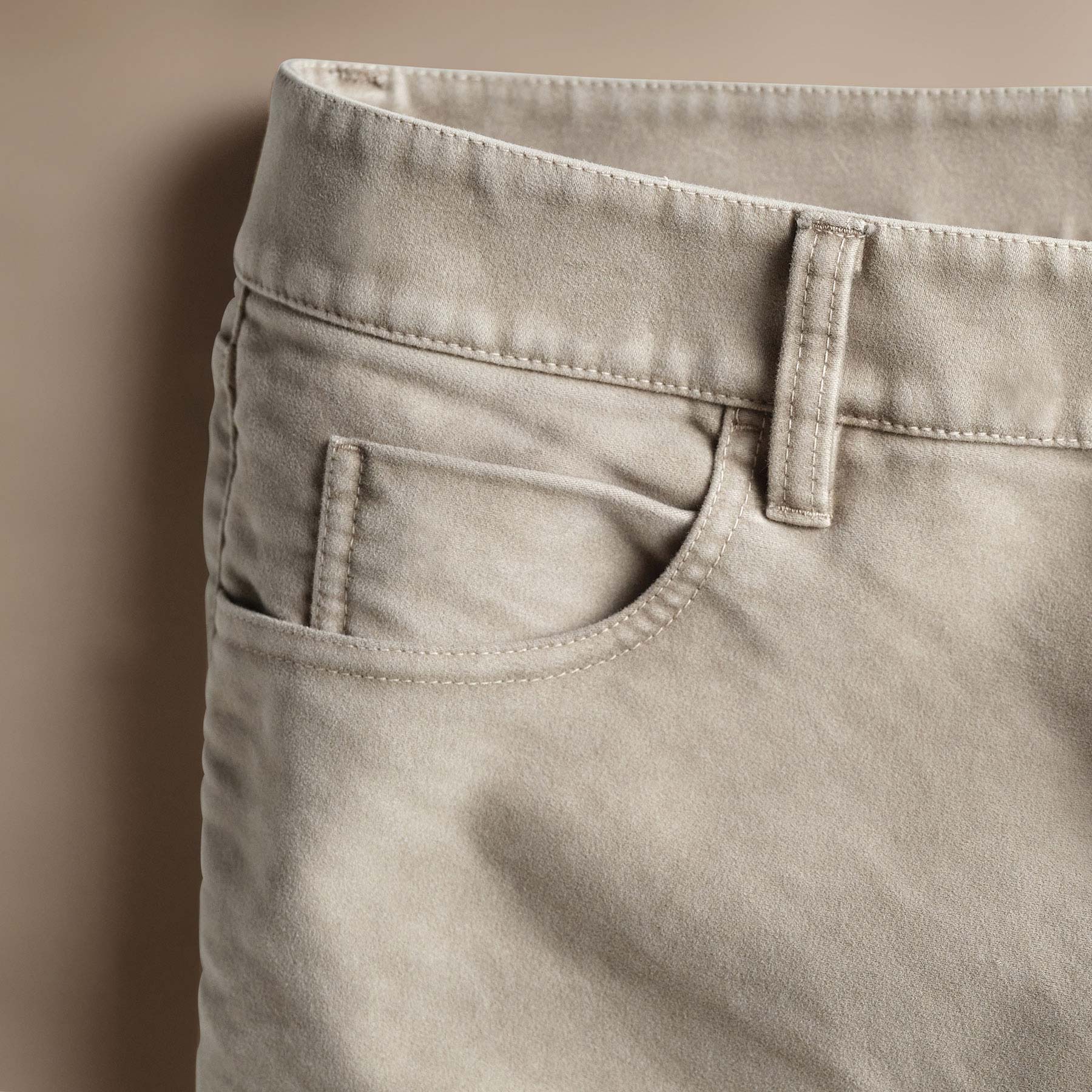 Premium Cotton Moleskin 5-Pocket Pants - Light Tan Pigment Wash for Men | Comfortable Casual Wear for Work, Travel & Outdoor Activities