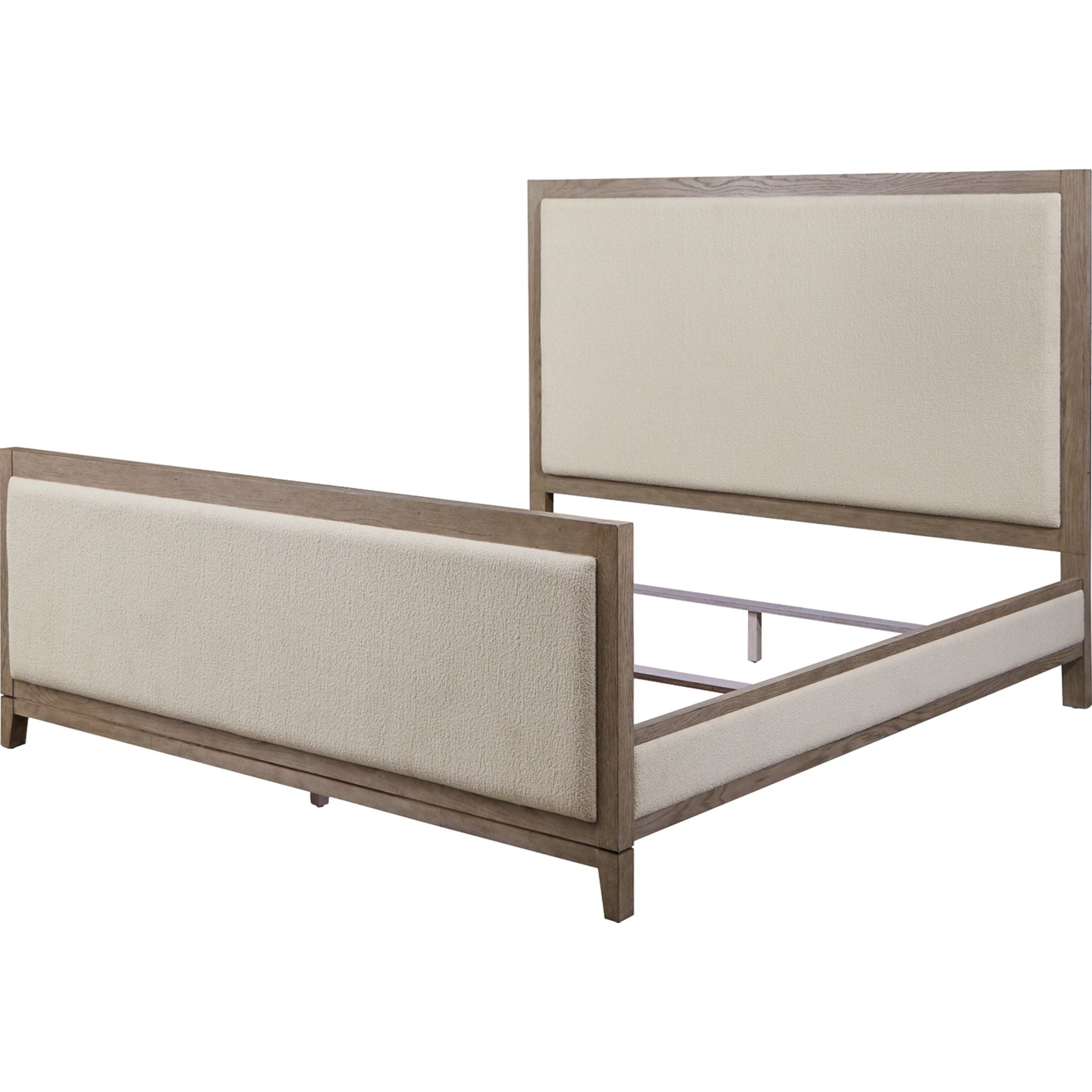 Chrestner King Upholstered Bed Frame with Headboard - Luxurious Fabric Upholstery for Bedroom, Master Suite & Guest Room Decor