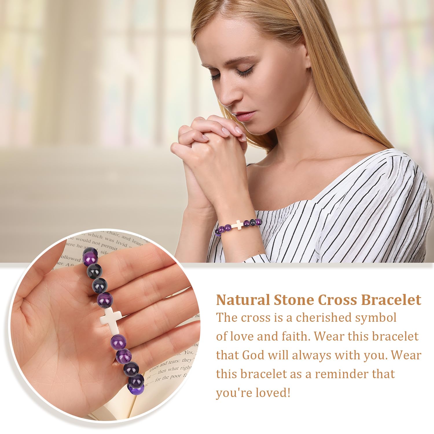 Christian Easter Gifts for Women - Religious Cross Bracelet for Mom, Daughter, Sister, Grandma - Inspirational Jesus Jewelry | Perfect for Easter Basket Stuffers, Birthday & Faith-Based Occasions | Wear to Church, Bible Study & Daily Inspiration