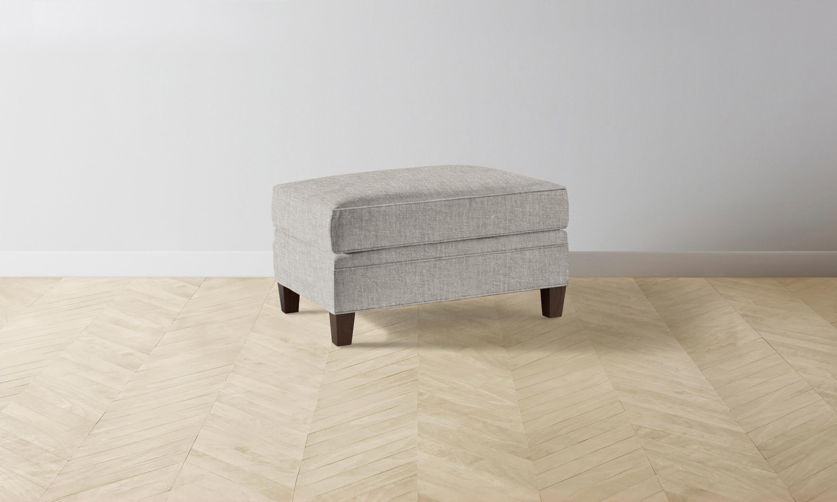 The Carmine Ottoman - Heritage Belgian Linen Agate | Stylish Footrest & Living Room Accent Piece for Modern Homes