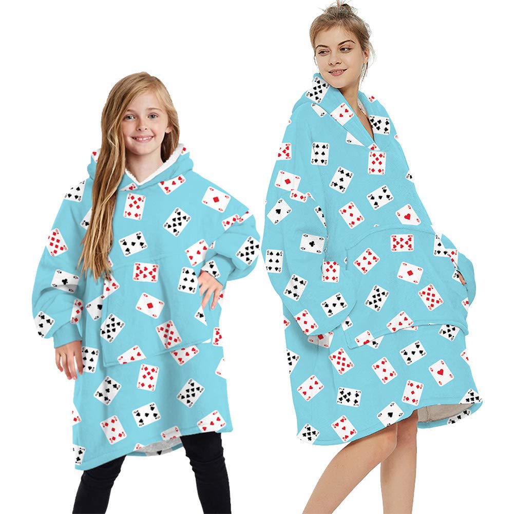 SETSCZY Oversized Hoodie Sweatshirt Blanket - Fleece Wearable Blanket with Hood, Sleeves & Pocket for Men Women Teens - Cozy TV Blanket for Movie Nights, Gaming & Lounge Wear - Fashion Print Unisex Blanket Hoodie
