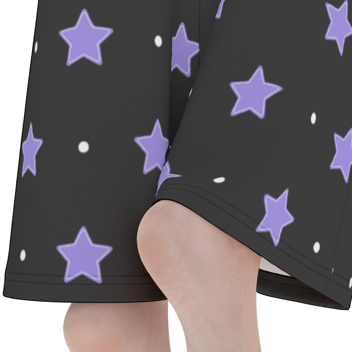 Purple Stars Flare Yoga Pants for Women - High Waisted Stretchy Bootcut Leggings for Yoga, Gym & Everyday Wear