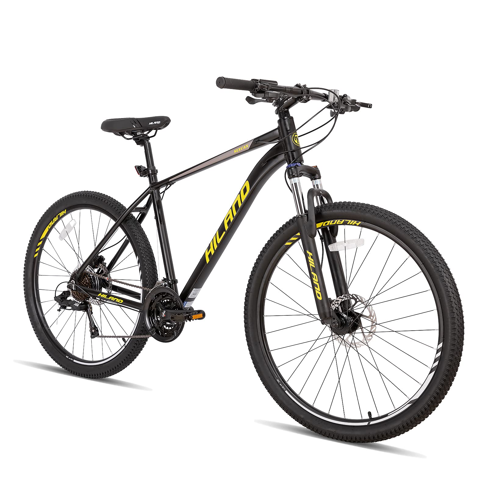 Hiland 27.5 Inch Aluminum Mountain Bike for Men & Women - 27-Speed Gears, Hydraulic Disc Brakes, Lock-Out Suspension Fork - Perfect for Trail Riding, Commuting & Outdoor Adventures (3 Sizes Available)
