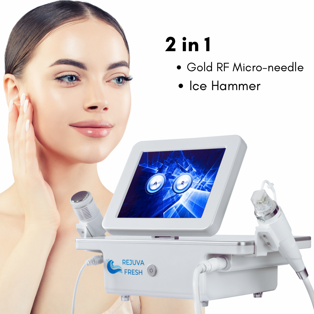 Rejuva Fresh Pro Secret Icy Gold RF Microneedling Machine - Professional Skin Tightening & Anti-Aging Device for Face & Body - Perfect for At-Home Skincare & Salon Treatments