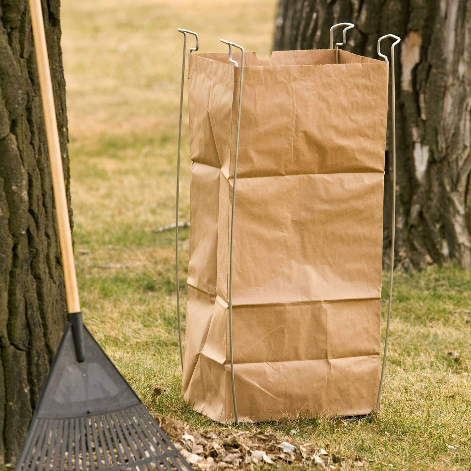 Heavy Duty 55 Gallon Bag Holder - Sturdy Metal Stand for Plastic & Paper Contractor Bags - Perfect for Yard Waste, Leaves, Laundry, Trash Collection - 23 Inch Height - Ideal for Home, Garage, and Outdoor Cleaning Tasks