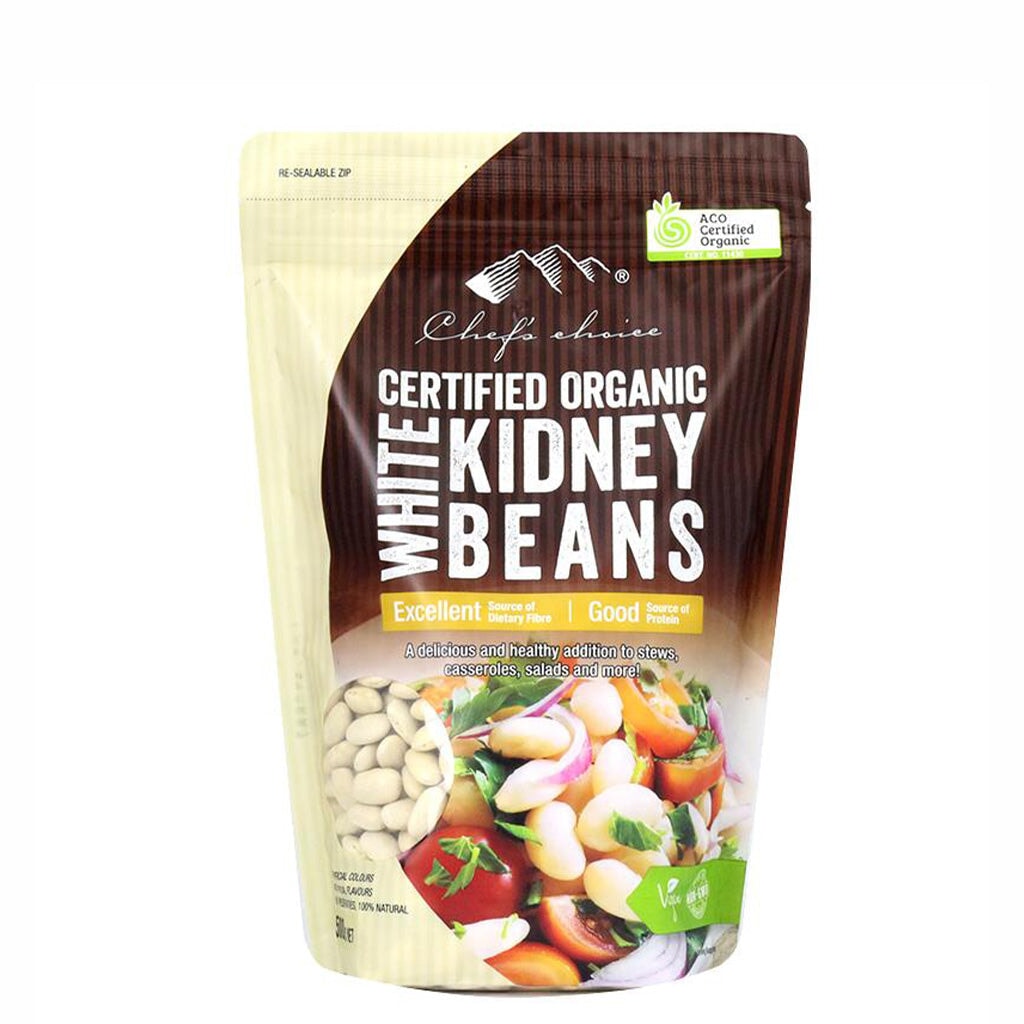 Organic White Kidney Beans - Premium Quality, Non-GMO, Gluten-Free - Perfect for Soups, Salads, and Healthy Cooking
