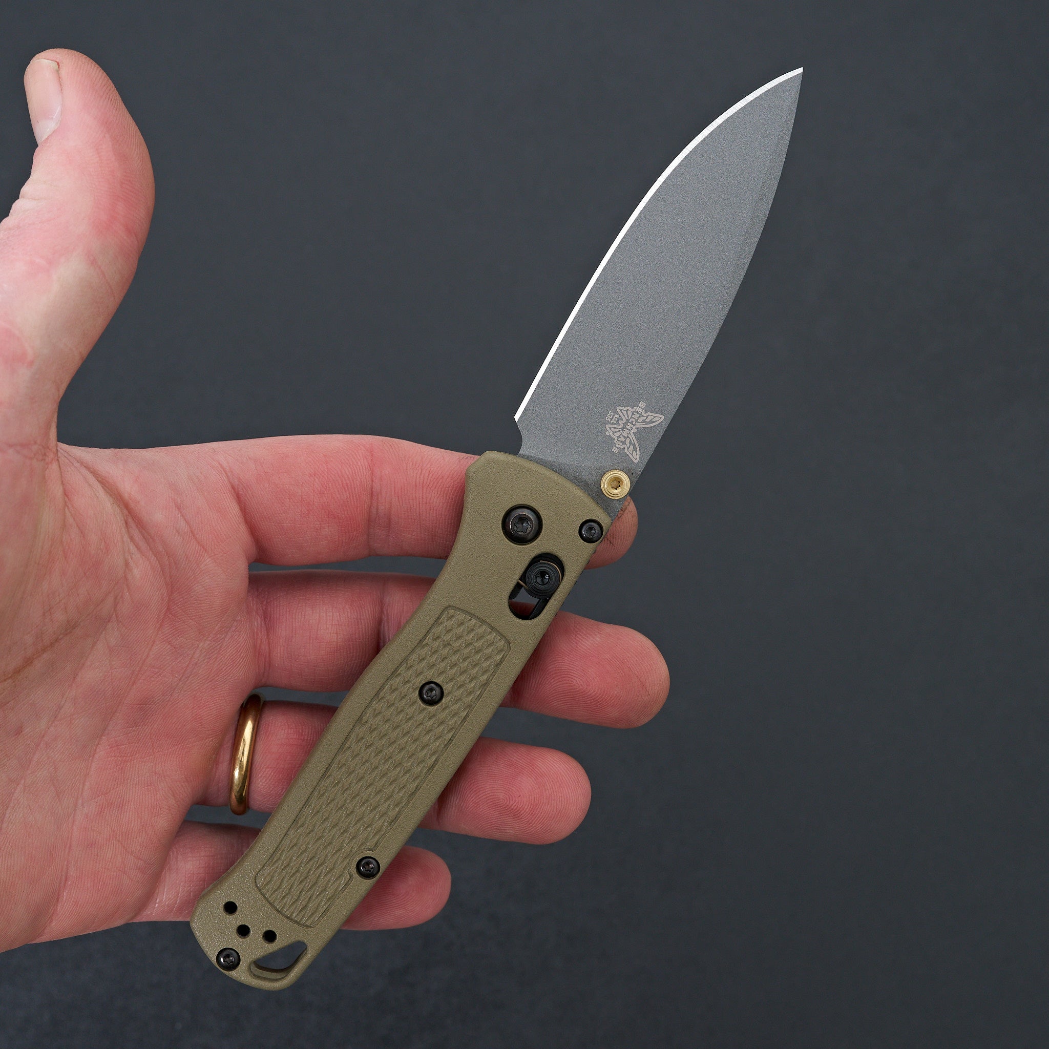 Benchmade Bugout Folding Knife - Ranger Green Grivory Handle, Lightweight EDC Pocket Knife for Outdoor Camping, Hiking & Everyday Carry