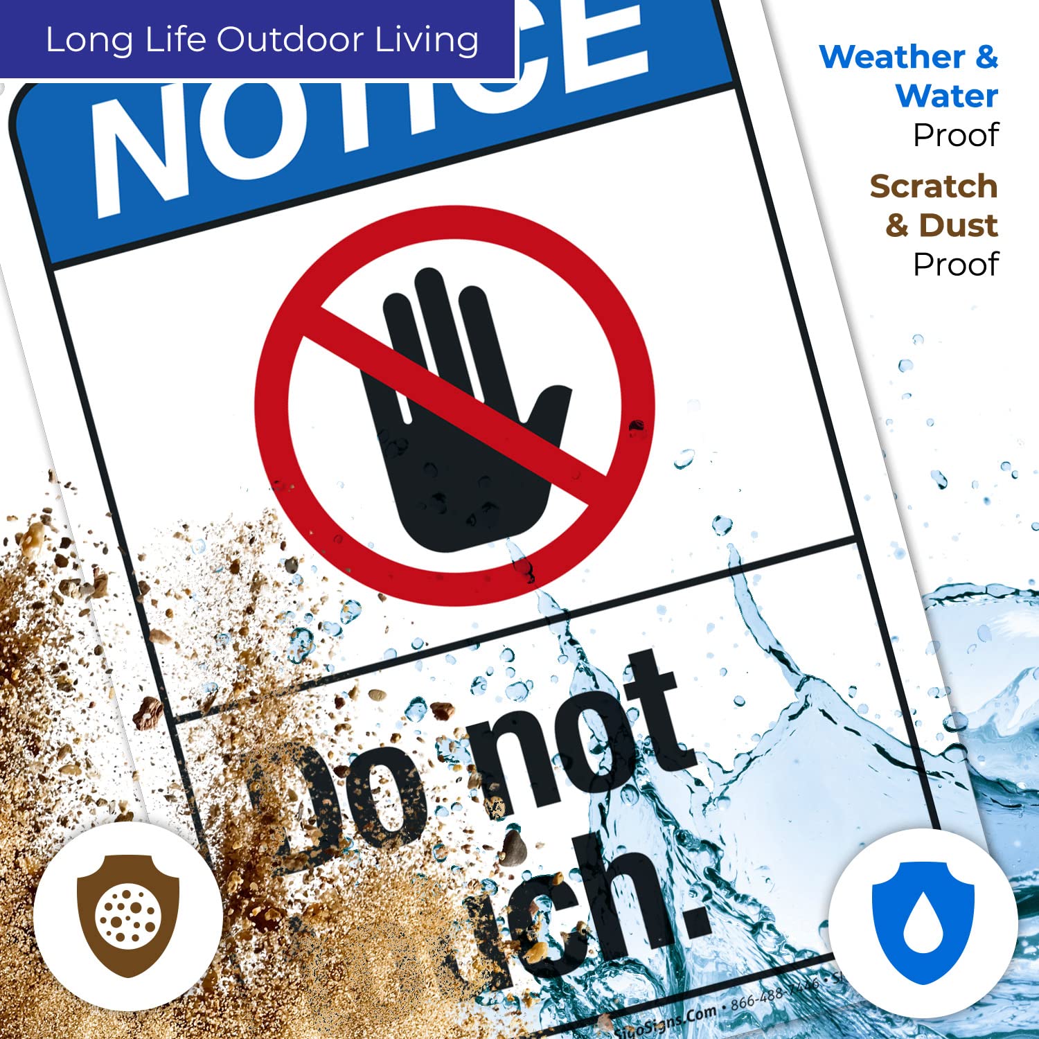 10x7 Inches ANSI 'Do Not Touch' Safety Sign - Rust-Free .040 Aluminum, Fade-Resistant for Indoor/Outdoor Use - Made in USA by Sigo Signs | Perfect for Construction Sites, Warehouses & Hazardous Areas