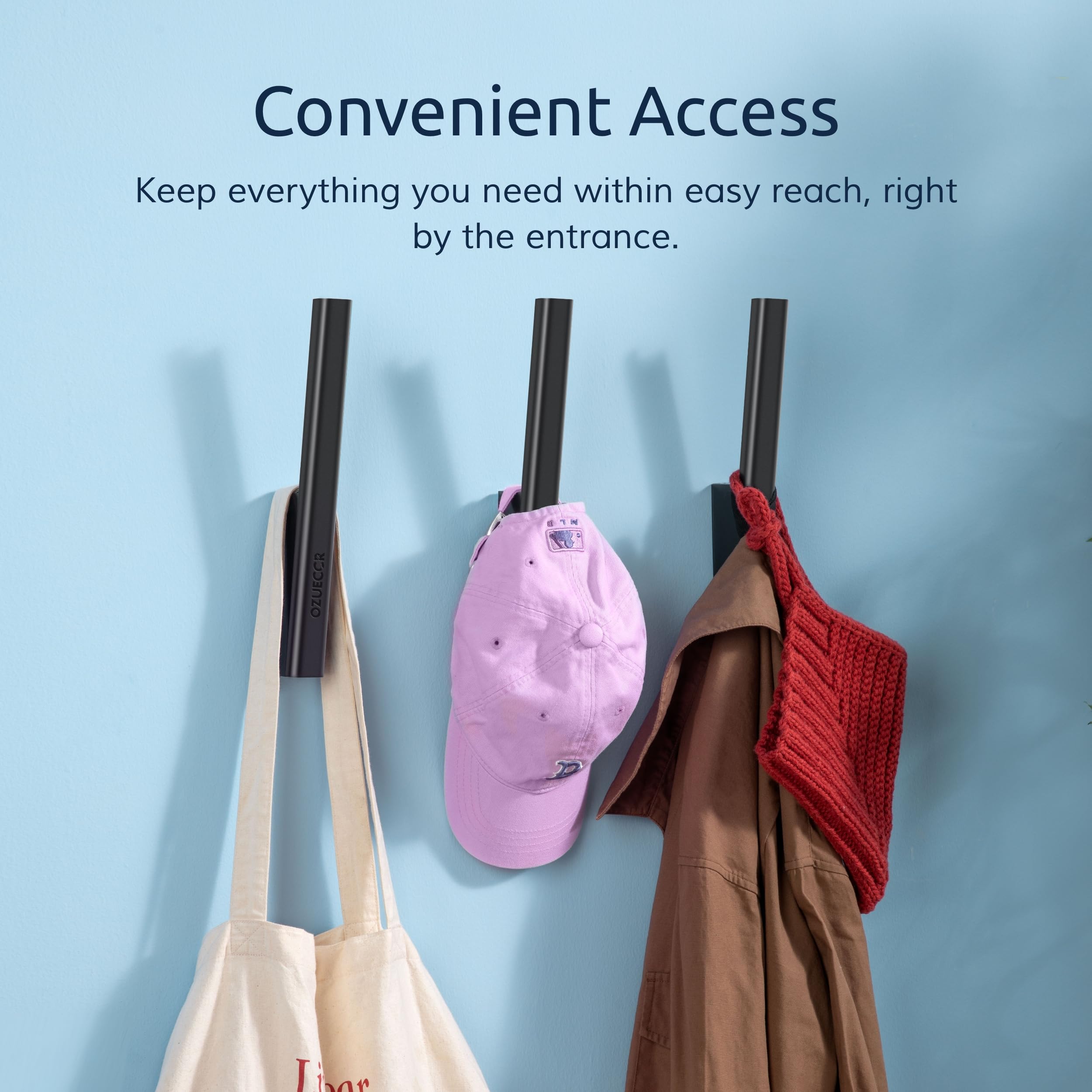 Baseball Cap Wall Mount Hat Rack - Vertical Hat Holder & Closet Organizer | Multi-Purpose Wall Hook for Caps | Durable & Easy to Install | Perfect for Bedroom, Closet & Entryway Organization