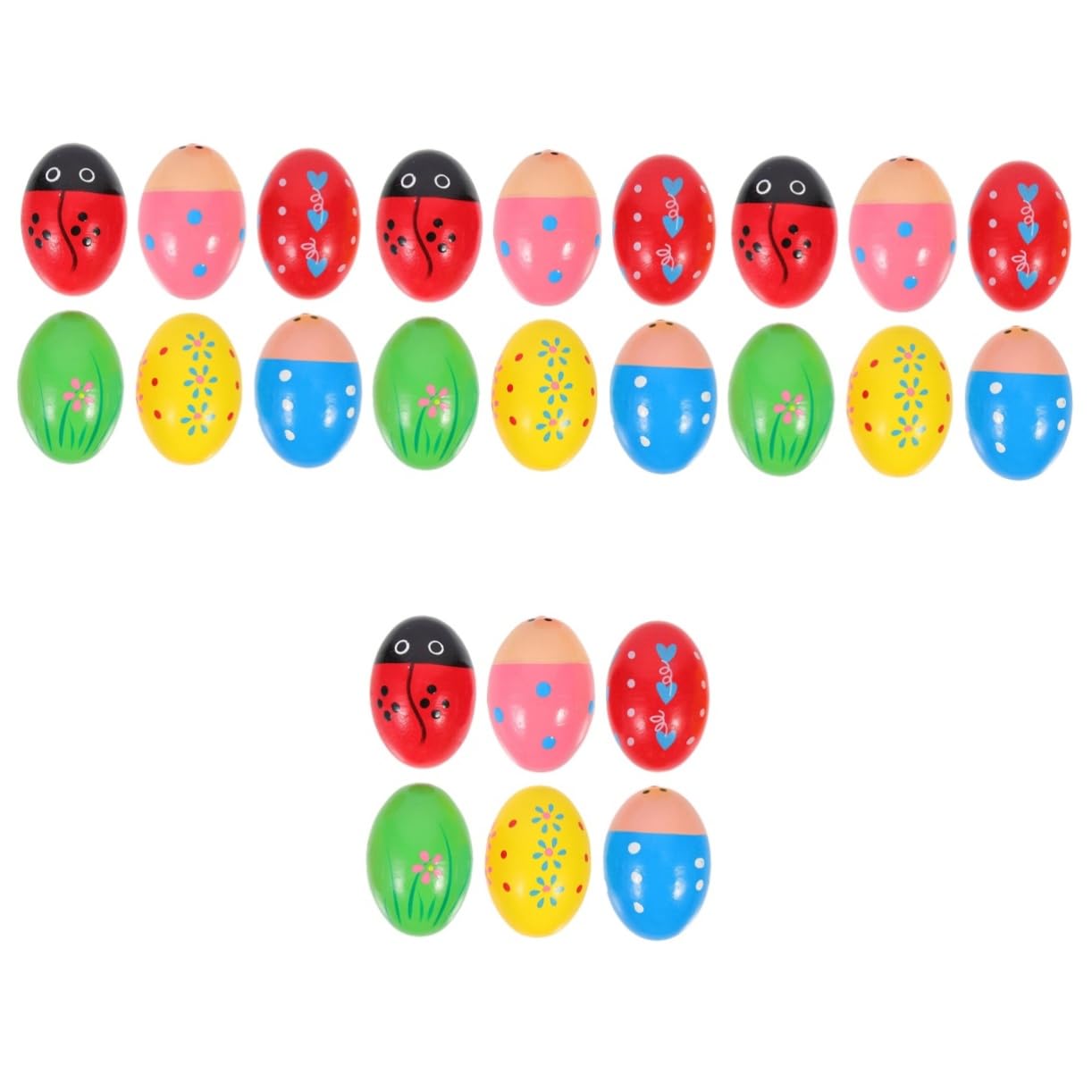 HEMOTON 24-Piece Colorful Sand Egg Shakers - Wooden Maraca Musical Toys for Kids, Perfect for Early Childhood Education, Music Classes & Sensory Play
