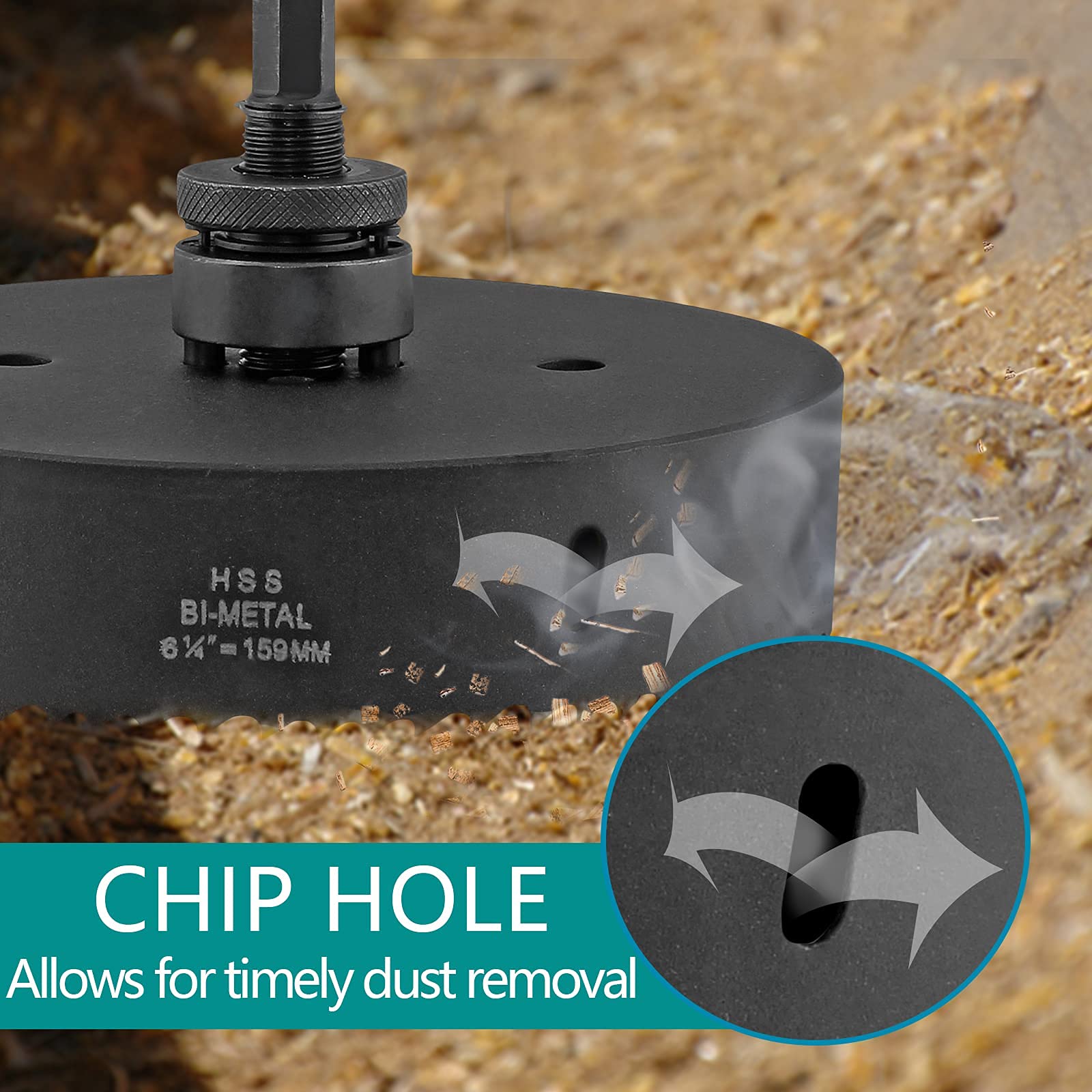6.25 Inch Hole Saw - Heavy Duty HSS Bi-Metal Cutter for Wood, Metal & Plastic - DIY & Construction Use