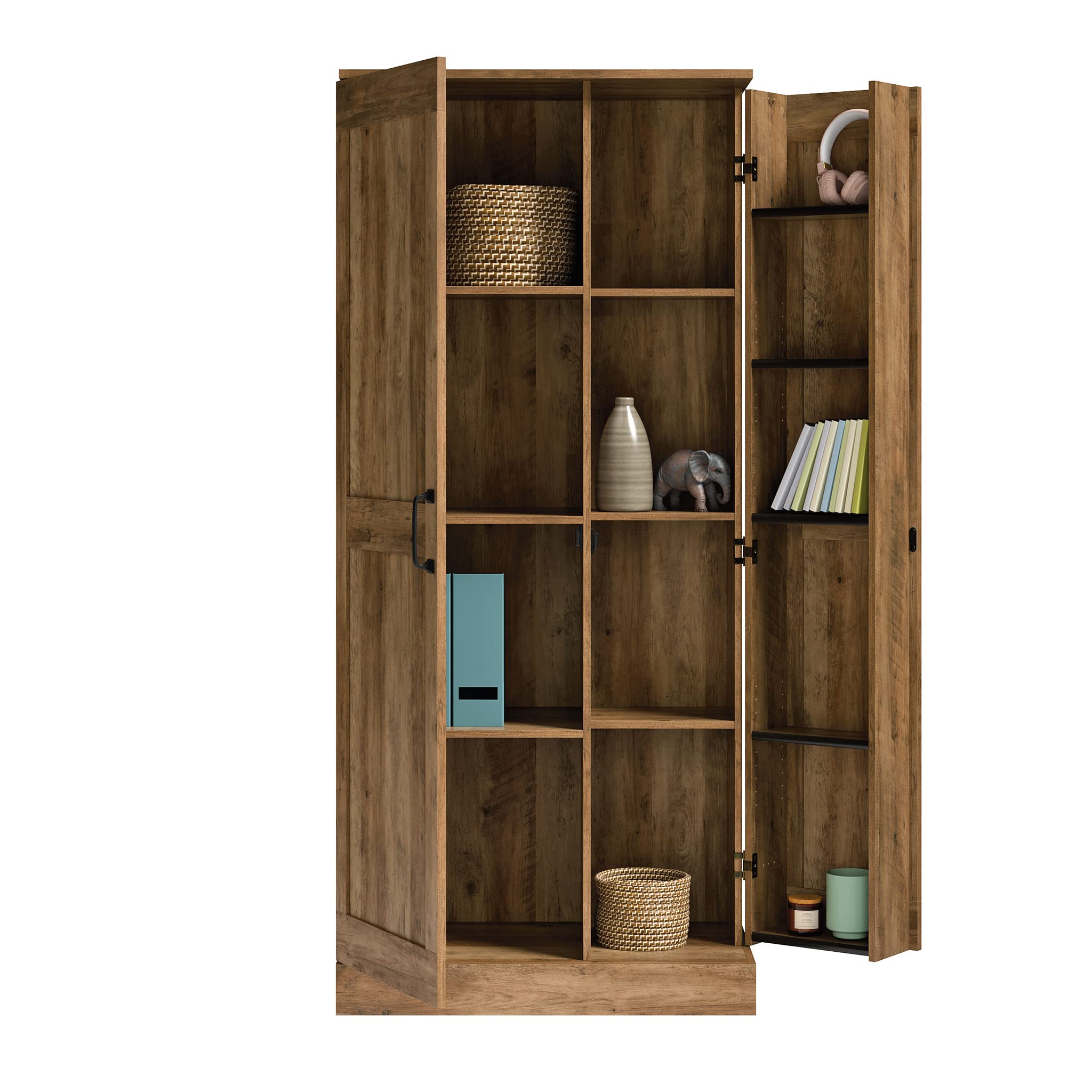 Sauder 2-Door Swing Out Storage Cabinet - Pantry Organizer with Rural Pine Finish | Kitchen, Bathroom & Garage Storage Solution