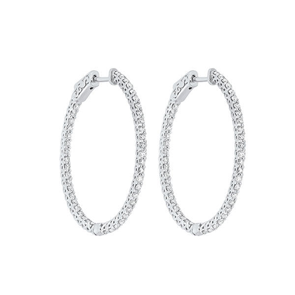14K White Gold Diamond Earrings (2CTW) – Elegant Stud Earrings for Women, Perfect for Weddings, Parties & Special Occasions