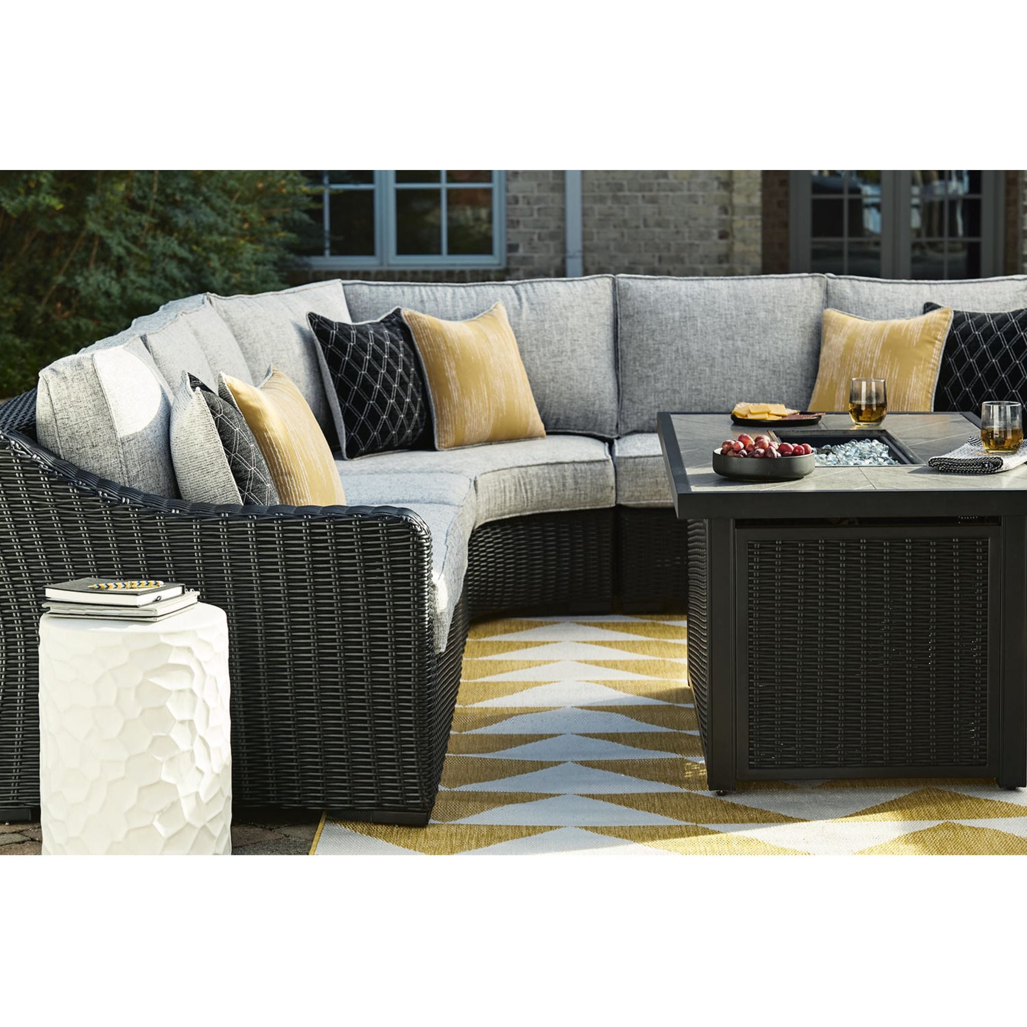 Beachcroft 3-Piece Modular Outdoor Patio Furniture Set - Waterproof Wicker Sofa Sectional with Cushions for Garden, Poolside, Backyard & Balcony