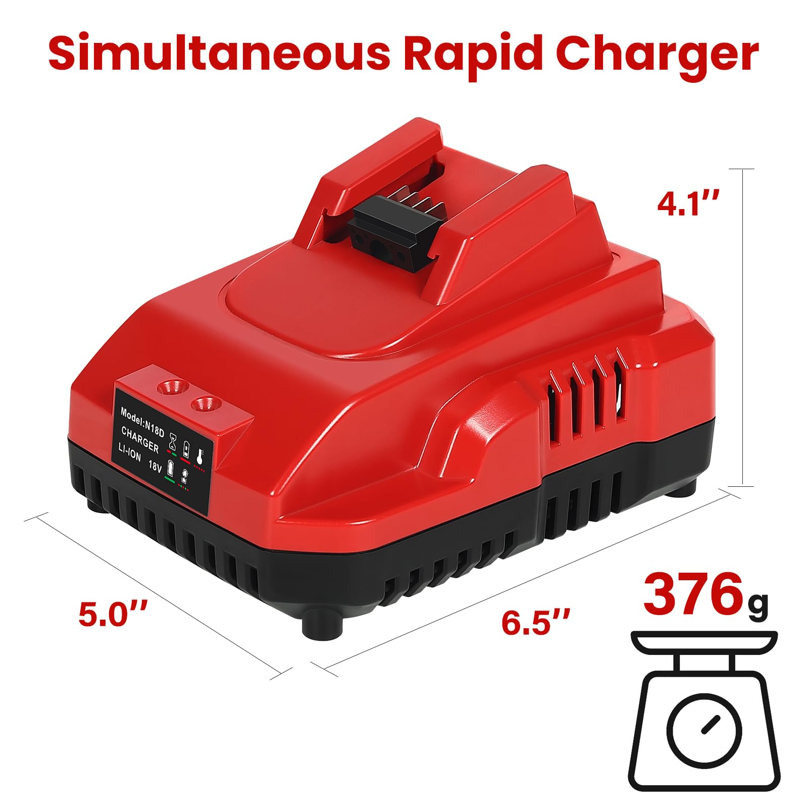 Milwaukee M18 Rapid Battery Charger Station - Fast Charging for Milwaukee 18V Lithium Batteries | Perfect for Power Tools, Job Sites & DIY Projects