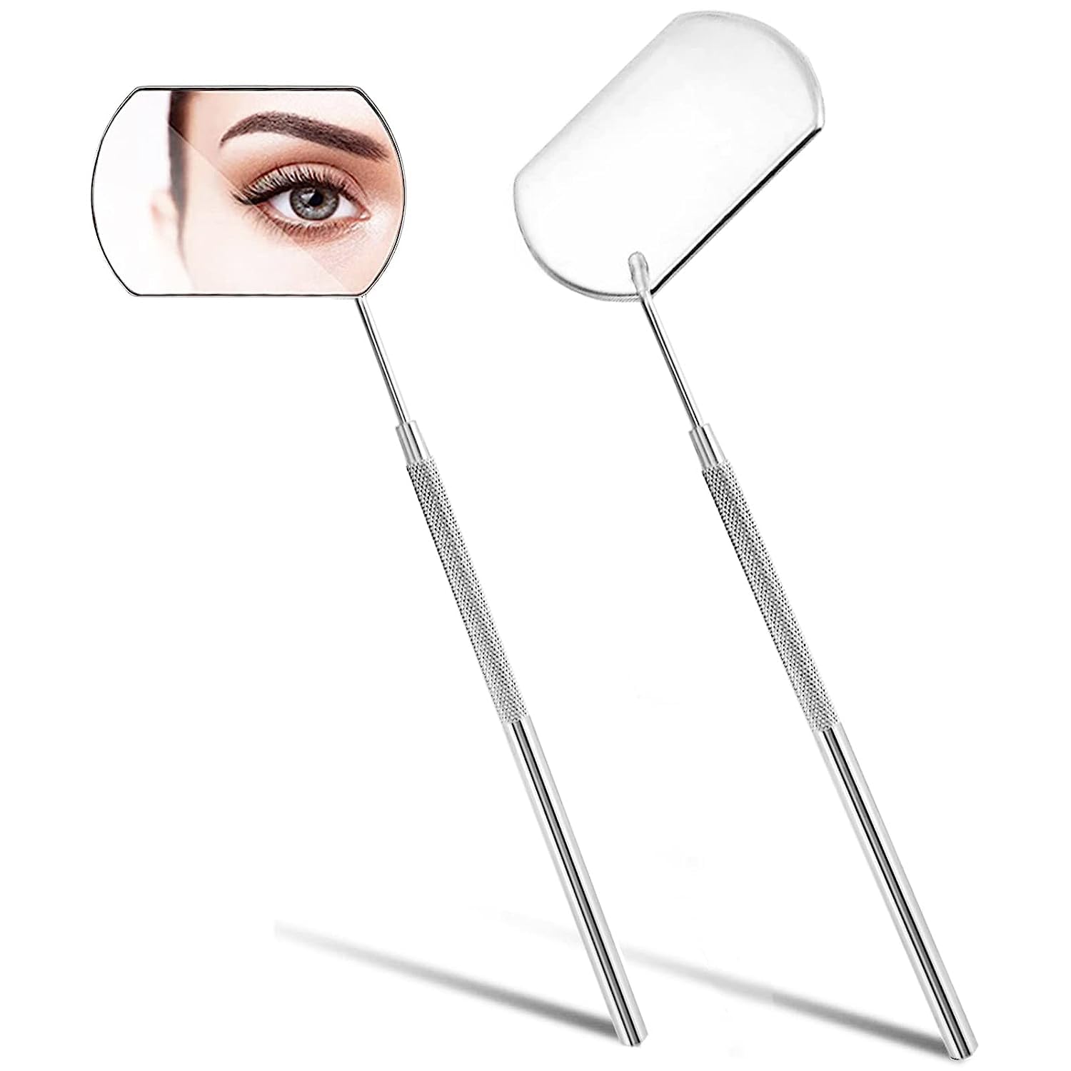 INOG Stainless Steel Eyelash Extension Mirror - Professional Lash Makeup Mirror for Eyelash Extensions & Makeup Artists (Silver) | Perfect for Salon, Home Use & Travel Beauty Kit