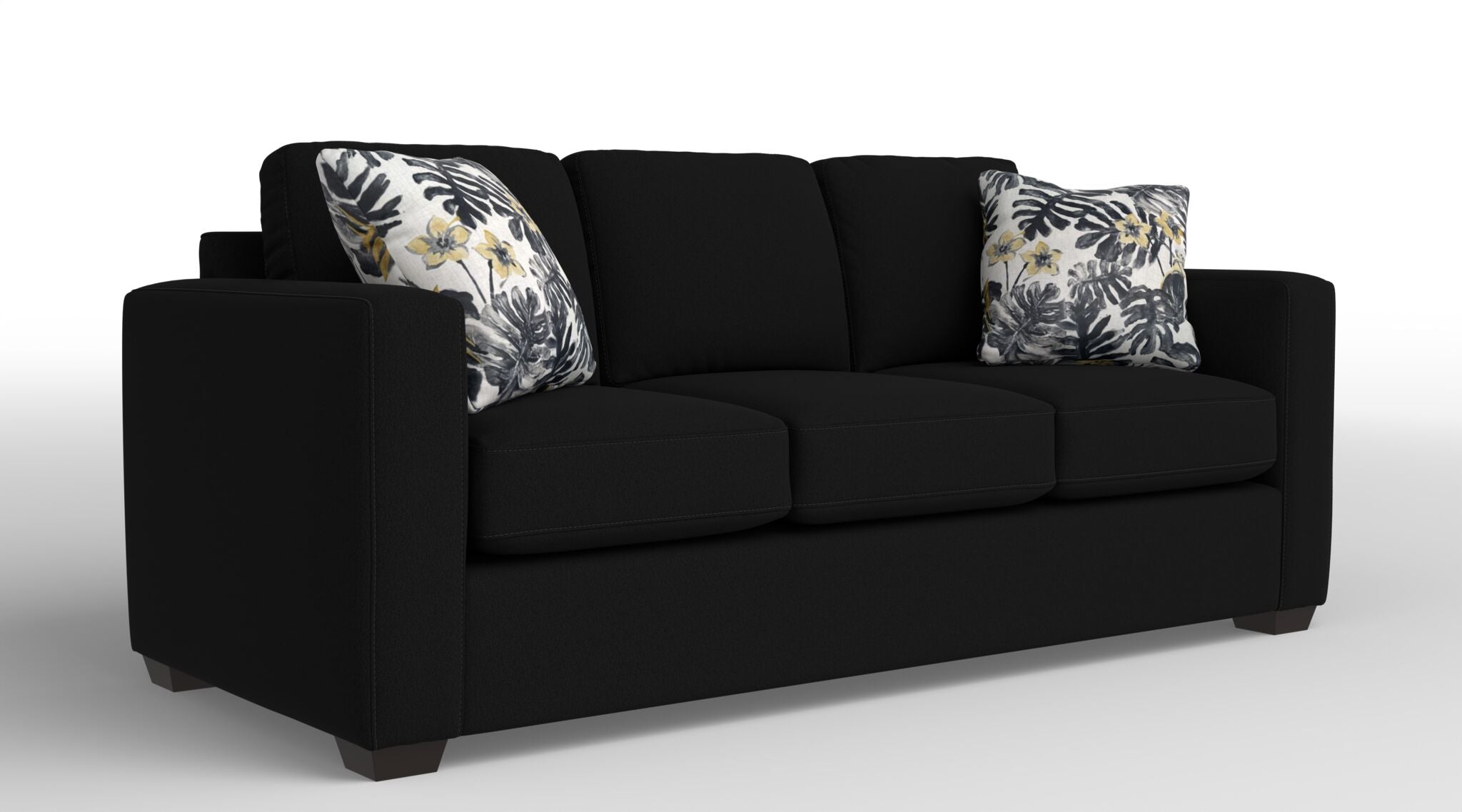 Modern Caleb Sofa in Jacob Dark Grey Fabric - Stylish Living Room Furniture for Small Spaces & Apartments