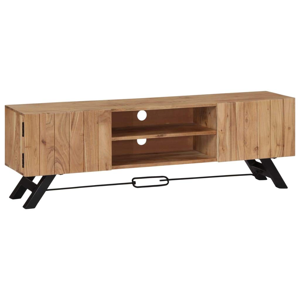 vidaXL Retro TV Stand - Mid-Century Modern TV Cabinet Console with Storage, 55.1x11.8x17.7 Inch, Entertainment Center & Workstation Table for Living Room - Perfect for Home Theater Setup & Living Room Organization