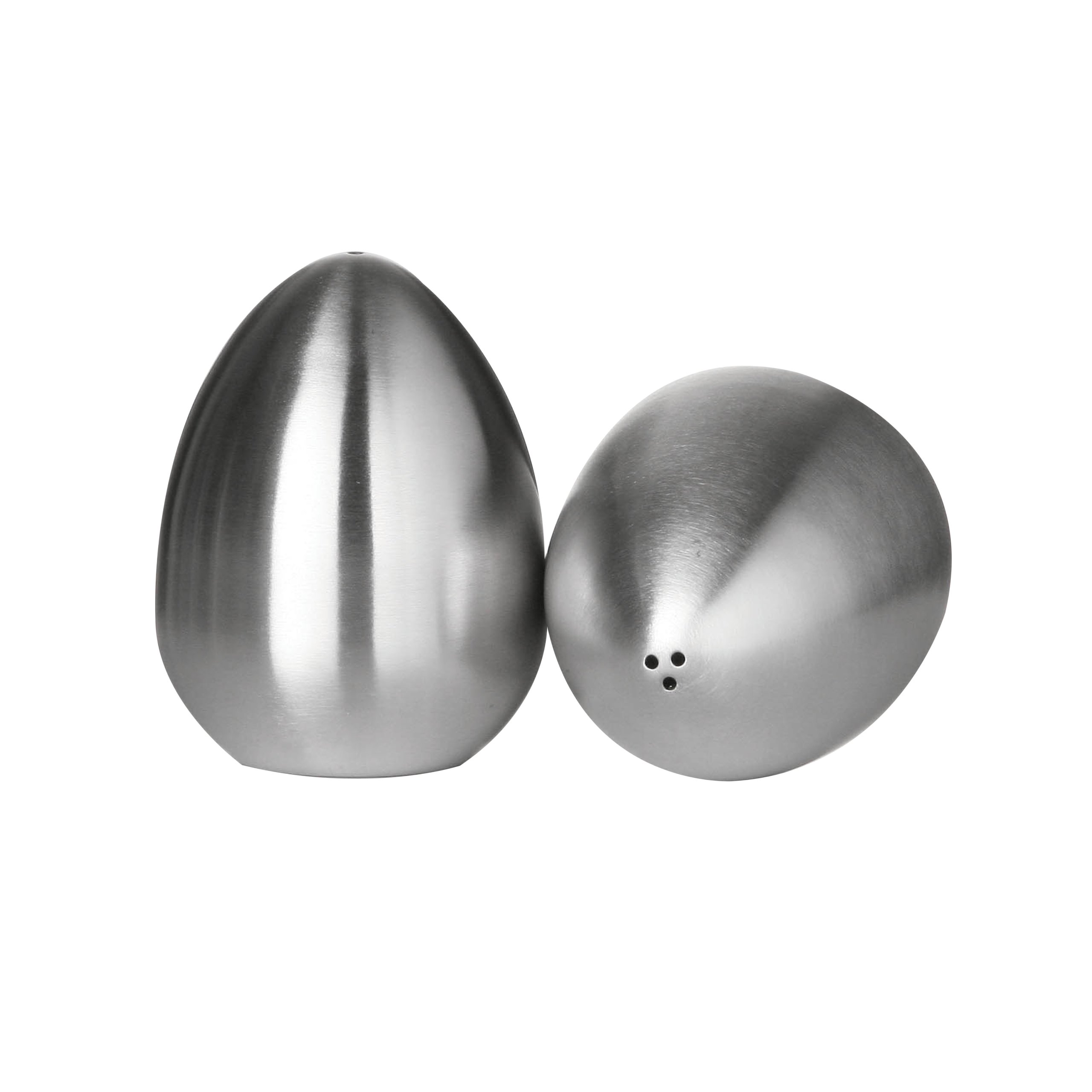 Premium Stainless Steel Egg-Shaped Salt and Pepper Shaker Set - Elegant Kitchen Condiment Dispenser for Dining Table, Restaurant & Home Cooking