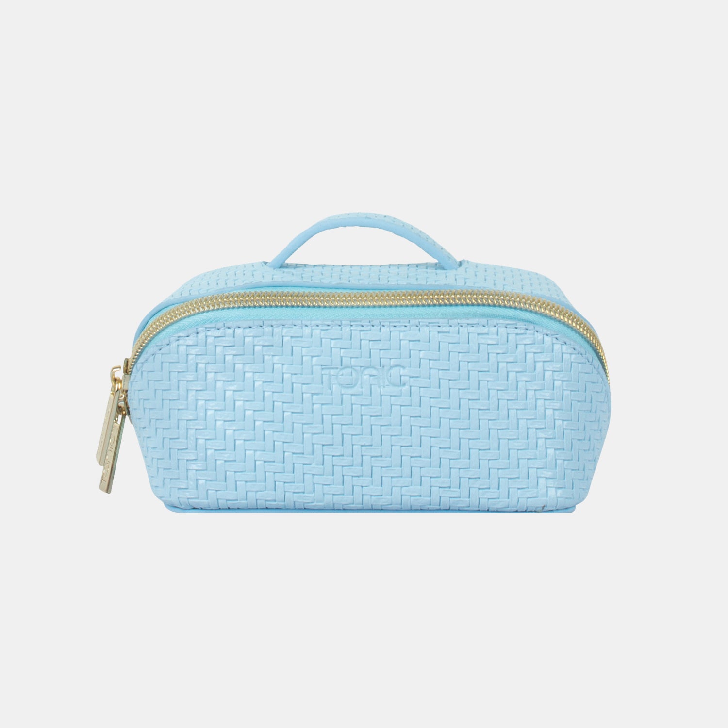Small Beauty Bag Herringbone Bluebell - Stylish Cosmetic Pouch for Travel, Makeup Organizer, Gift for Women - Perfect for Everyday Use, Gym & Vacation