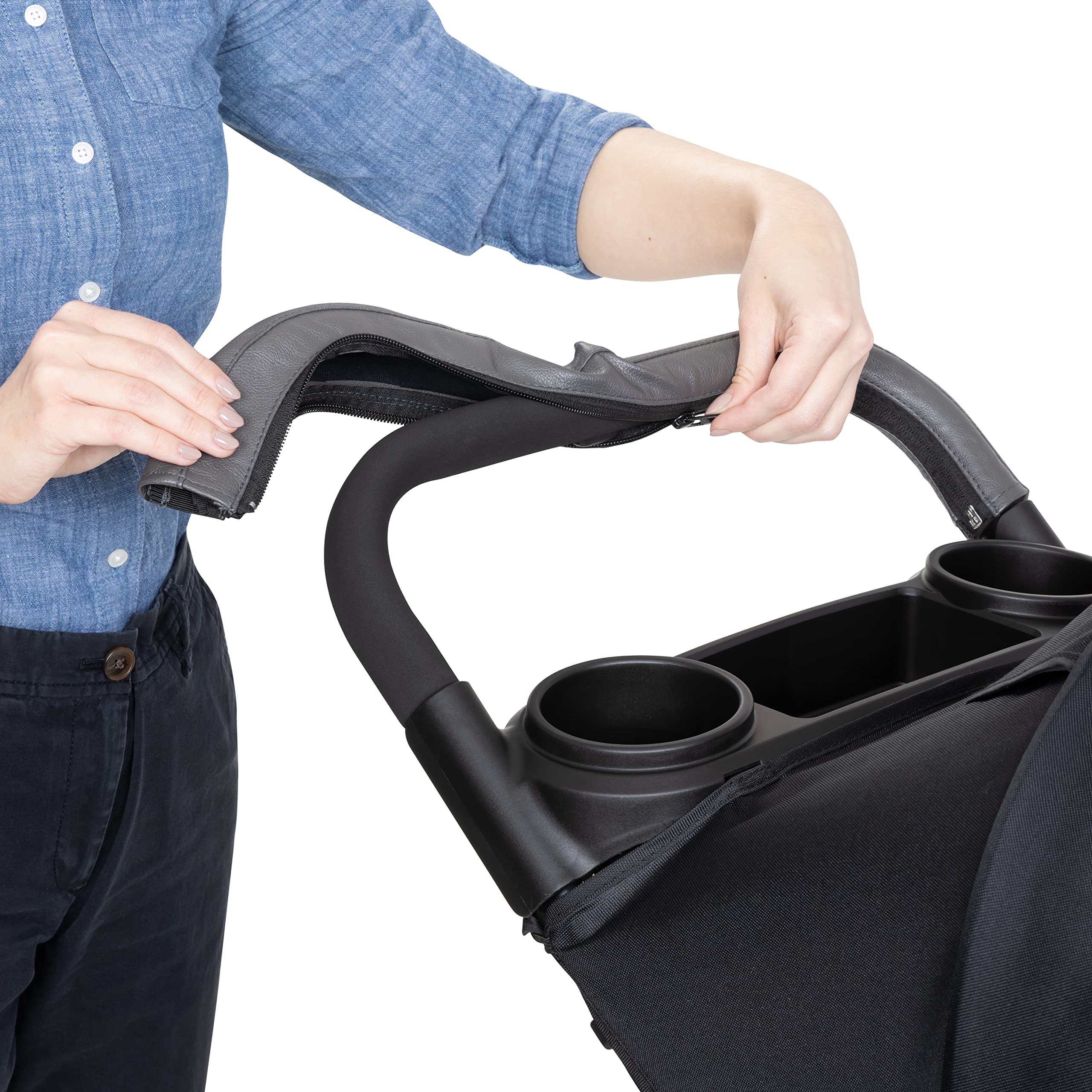Baby Trend Passport® Cargo Stroller - Lightweight Travel Stroller with Large Storage Basket, Adjustable Canopy & One-Hand Fold, Fieldstone Grey - Perfect for Shopping, Travel & Everyday Use