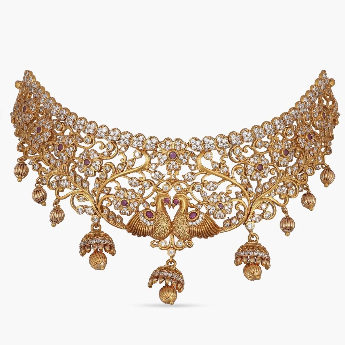 Malavika Antique Choker Necklace - Vintage Indian Jewelry for Women - Perfect for Weddings, Parties & Special Occasions