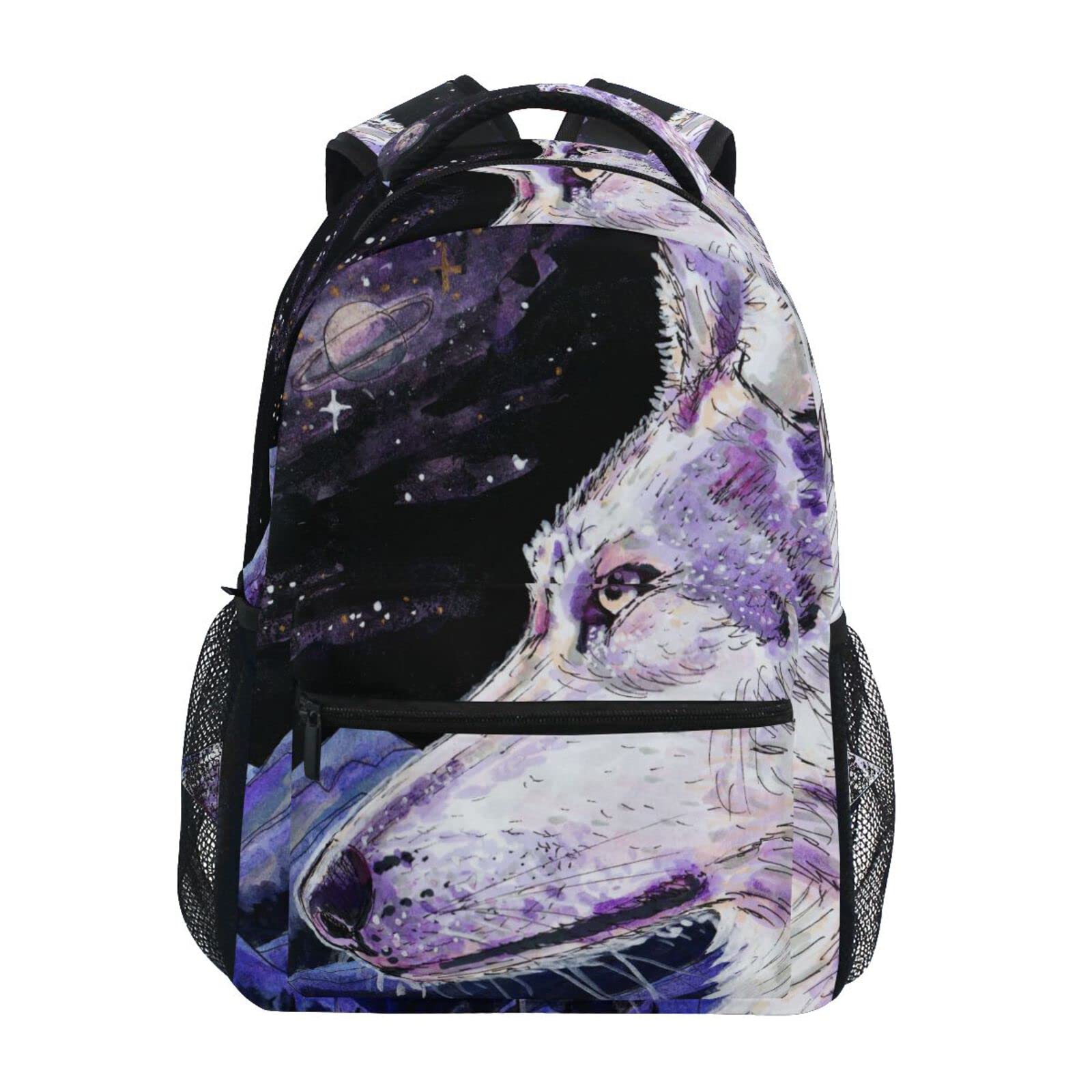 Galaxy Wolf Backpack for Women & Men - School, Travel & Laptop Use