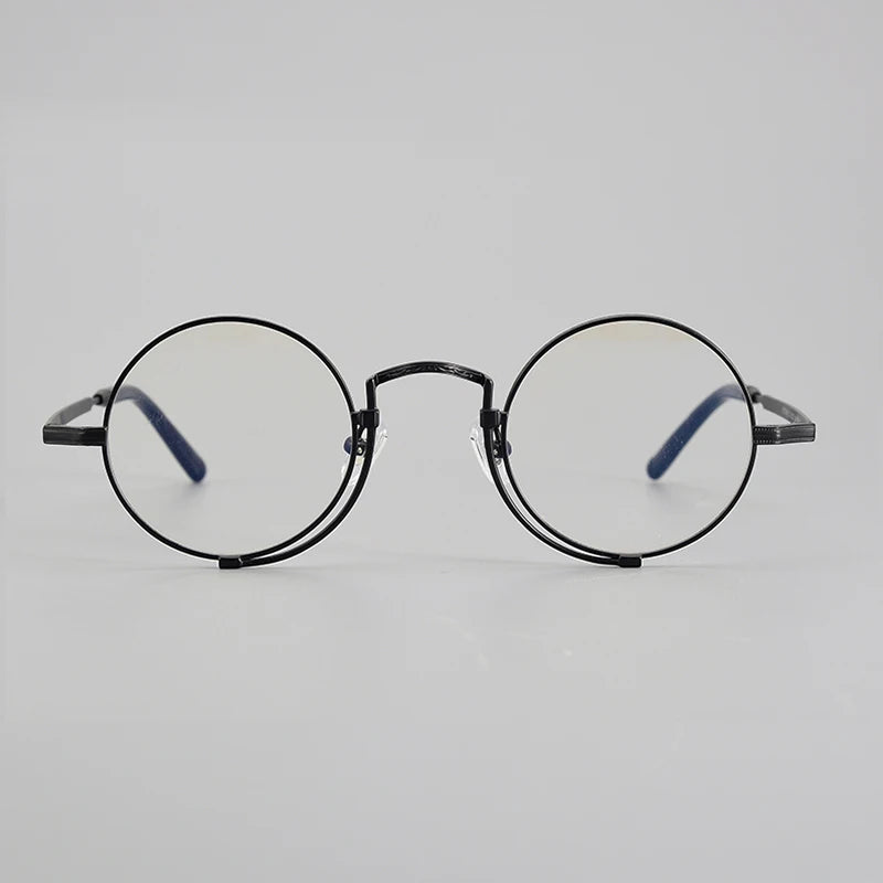 Stylish Unisex Black Titanium Round Eyeglasses 4919 - Lightweight & Durable Full Rim Frames for Men & Women | Perfect for Reading, Work, and Everyday Fashion
