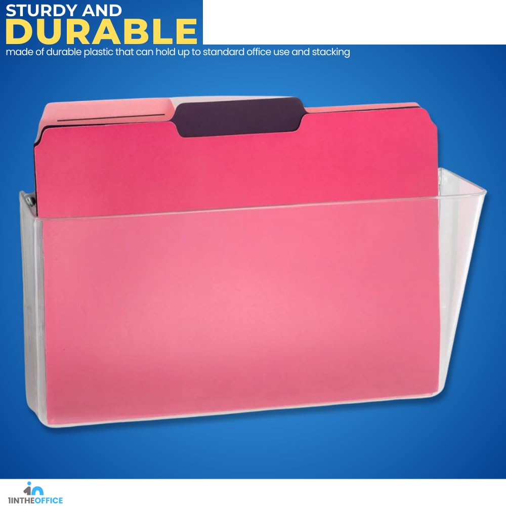 Clear Wall File Holder - Letter Size, Expandable for Office Organization