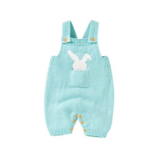 Bunny Knitted Jumpsuit- Lake Blue