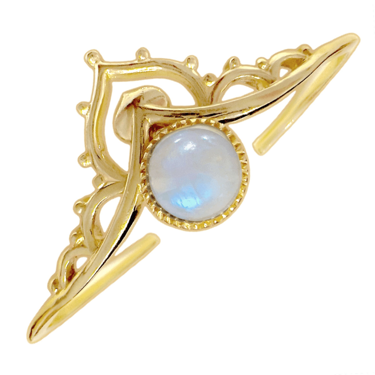 Laihas Handmade Daisy Boho Gold Moonstone Bangle Bracelet for Women - Boho Chic Jewelry for Festival, Wedding & Everyday Wear