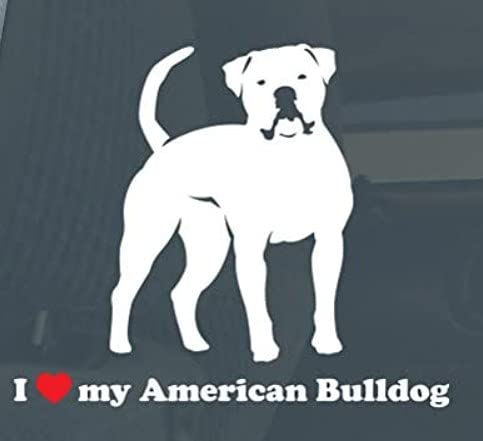 I Love My American Bulldog Vinyl Decal Sticker - Waterproof Car, Laptop, Wall, Window & Toolbox Decoration - Perfect Gift for Dog Lovers & Pet Owners - Great for Personalizing Vehicles, Tech Devices & Home Decor