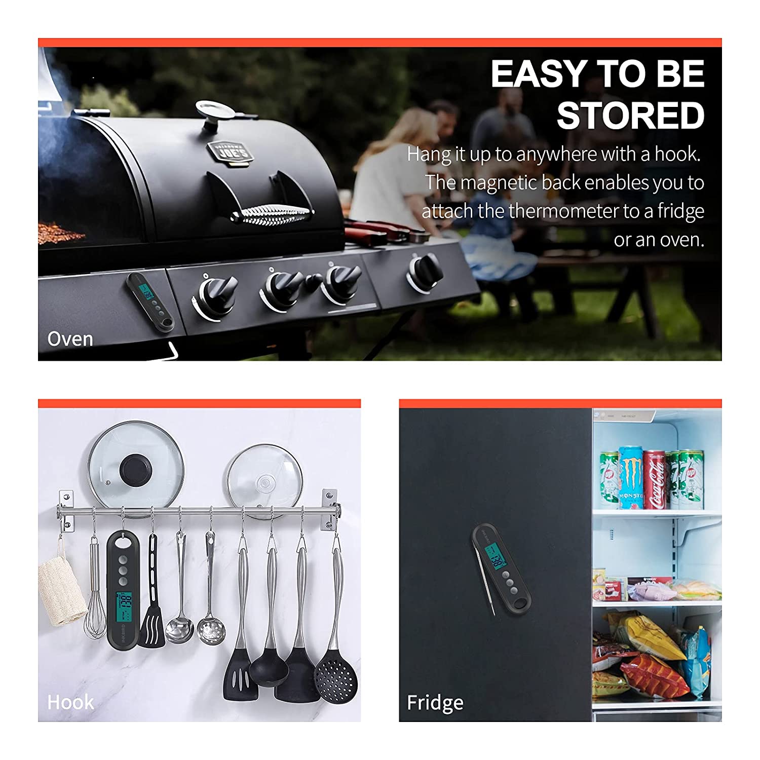 Instant Read Digital Meat Thermometer IHT 2XP - Fast & Accurate Cooking Thermometer for Grilling, Baking, BBQ, and Kitchen Use